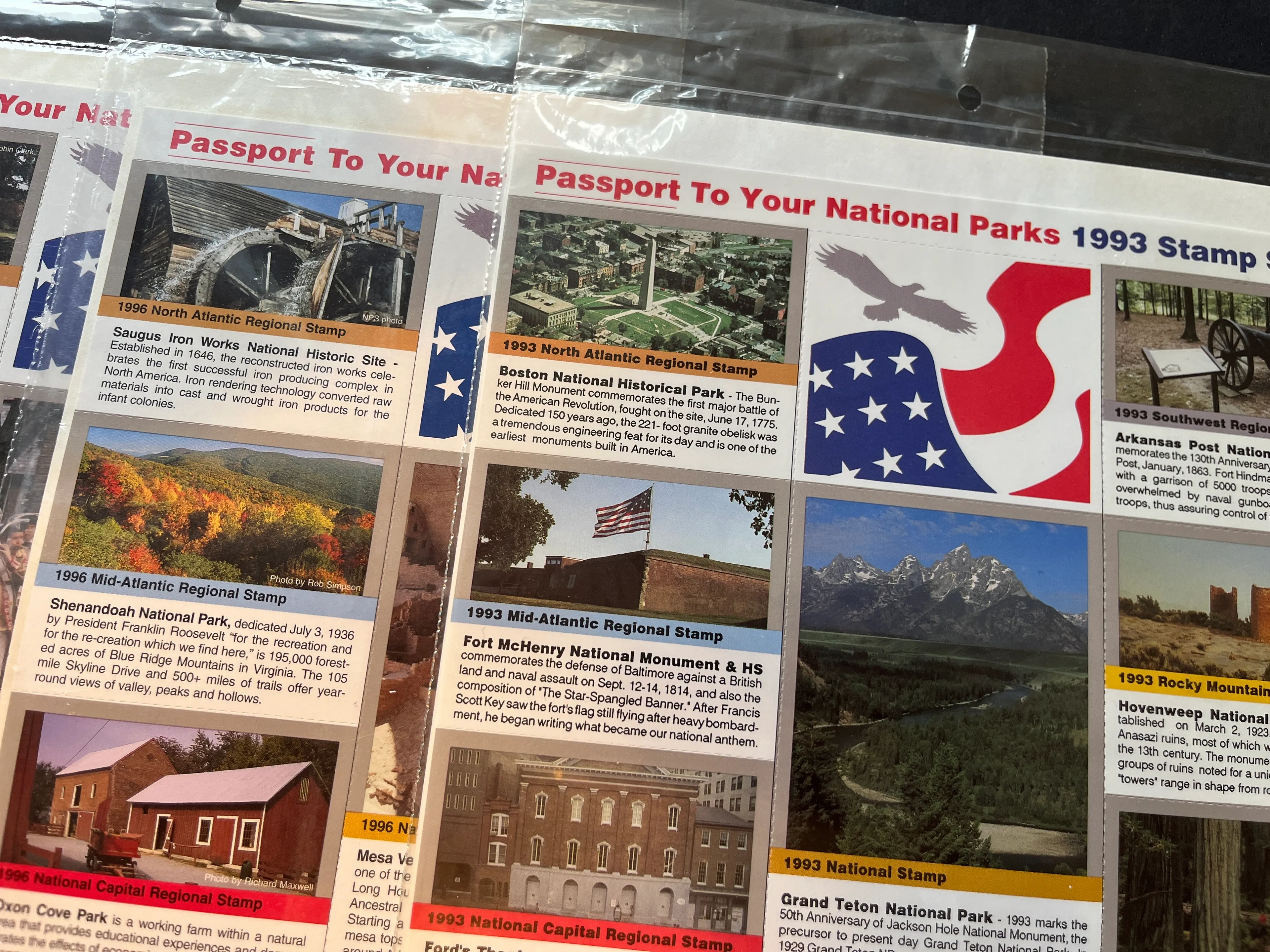 Passport to your National Park Stamp Series 1993 1996 2000