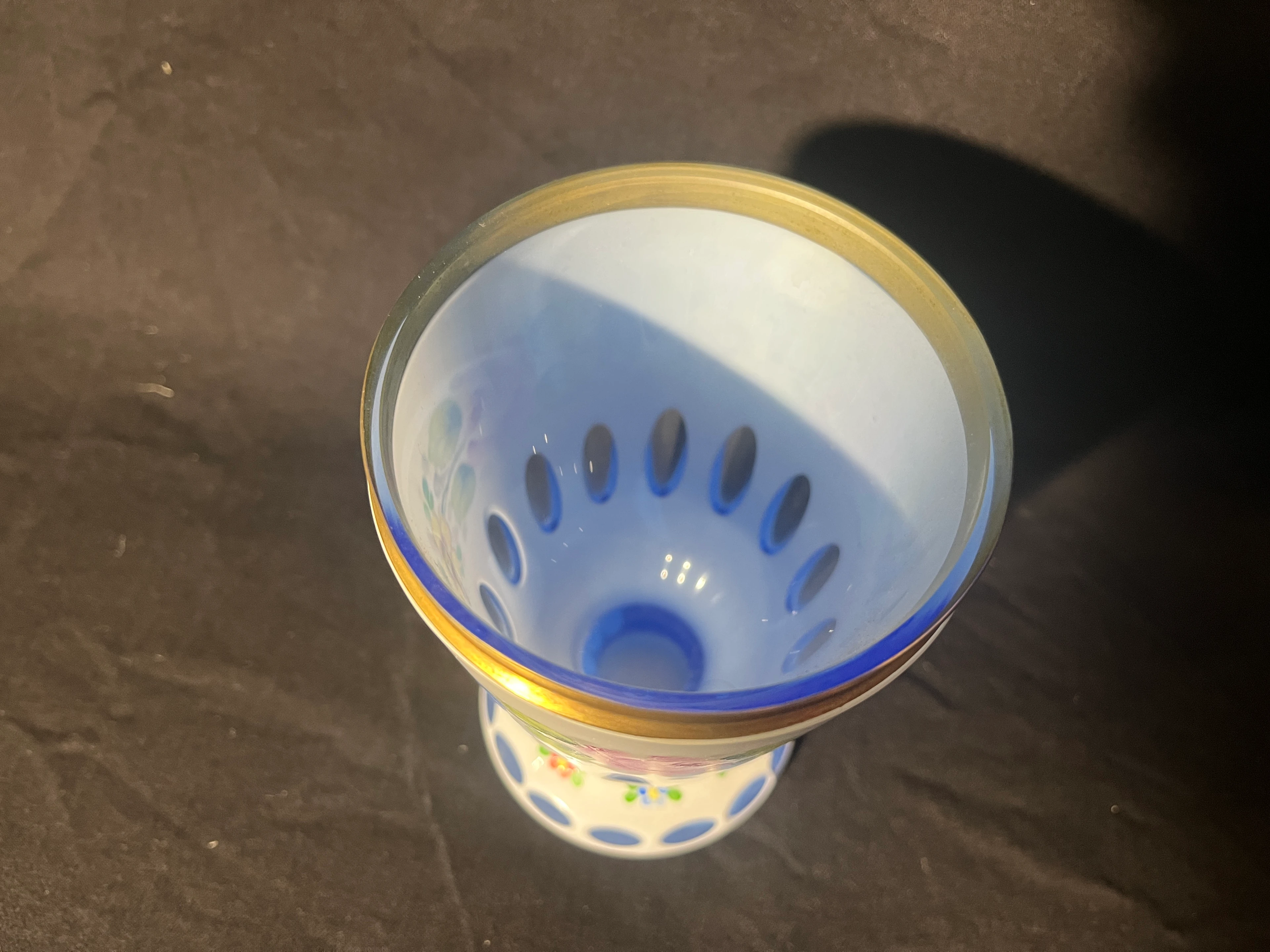 Bohemia Glas Kelch 20. Jhd mit Etikett