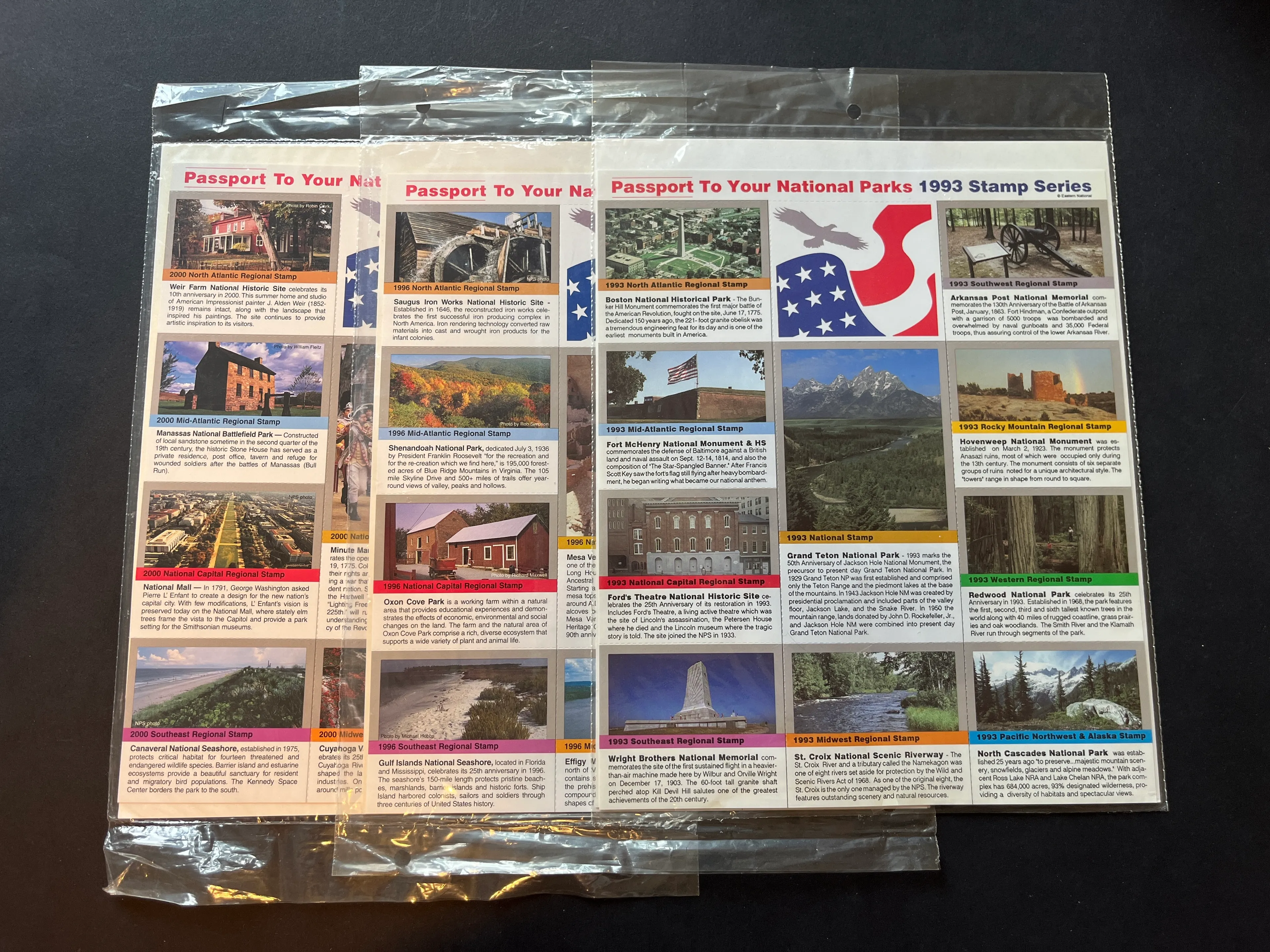 Passport to your National Park Stamp Series 1993 1996 2000