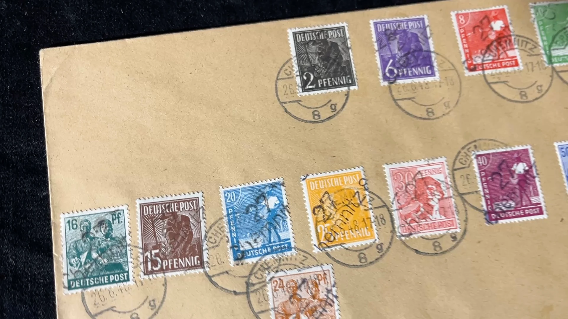 Alliierte Besetzung - sowjetische Zone Kontrollausgabe Bezirksstempel #27 Chemnitz Satz gestempelt 