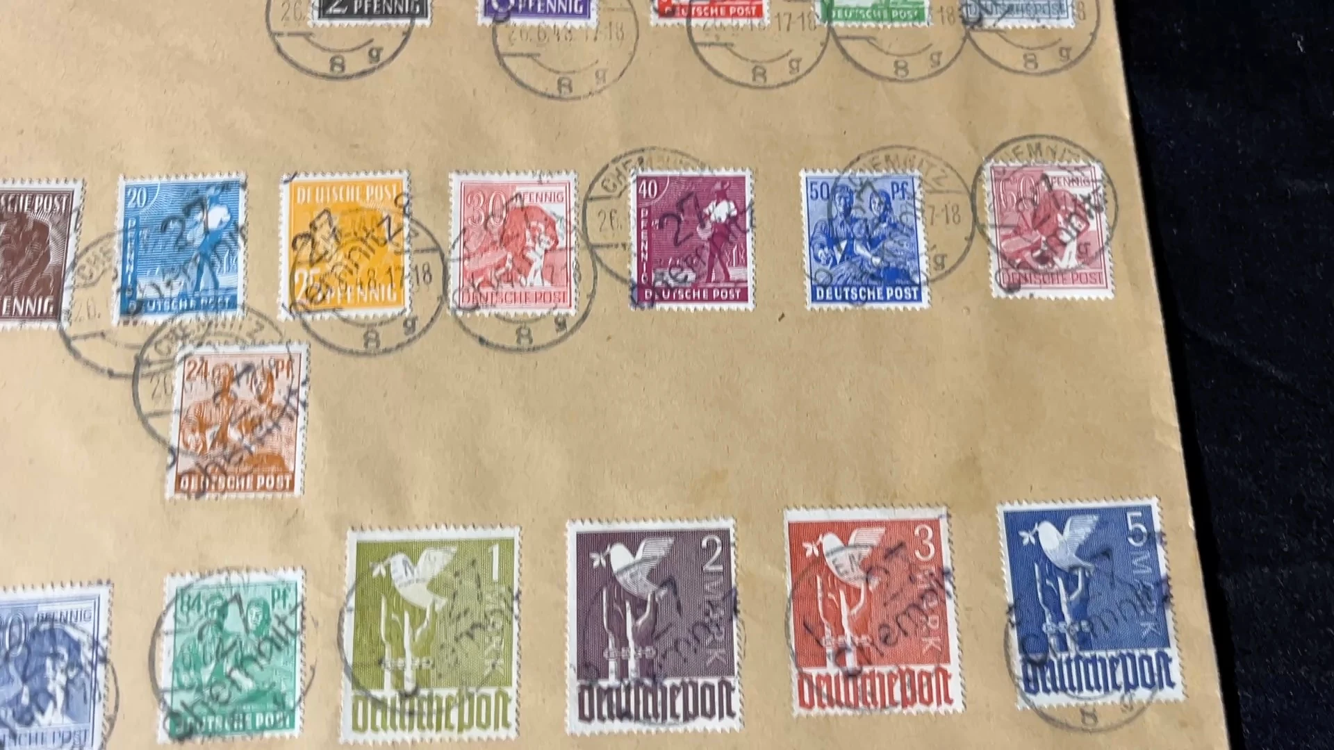 Alliierte Besetzung - sowjetische Zone Kontrollausgabe Bezirksstempel #27 Chemnitz Satz gestempelt 