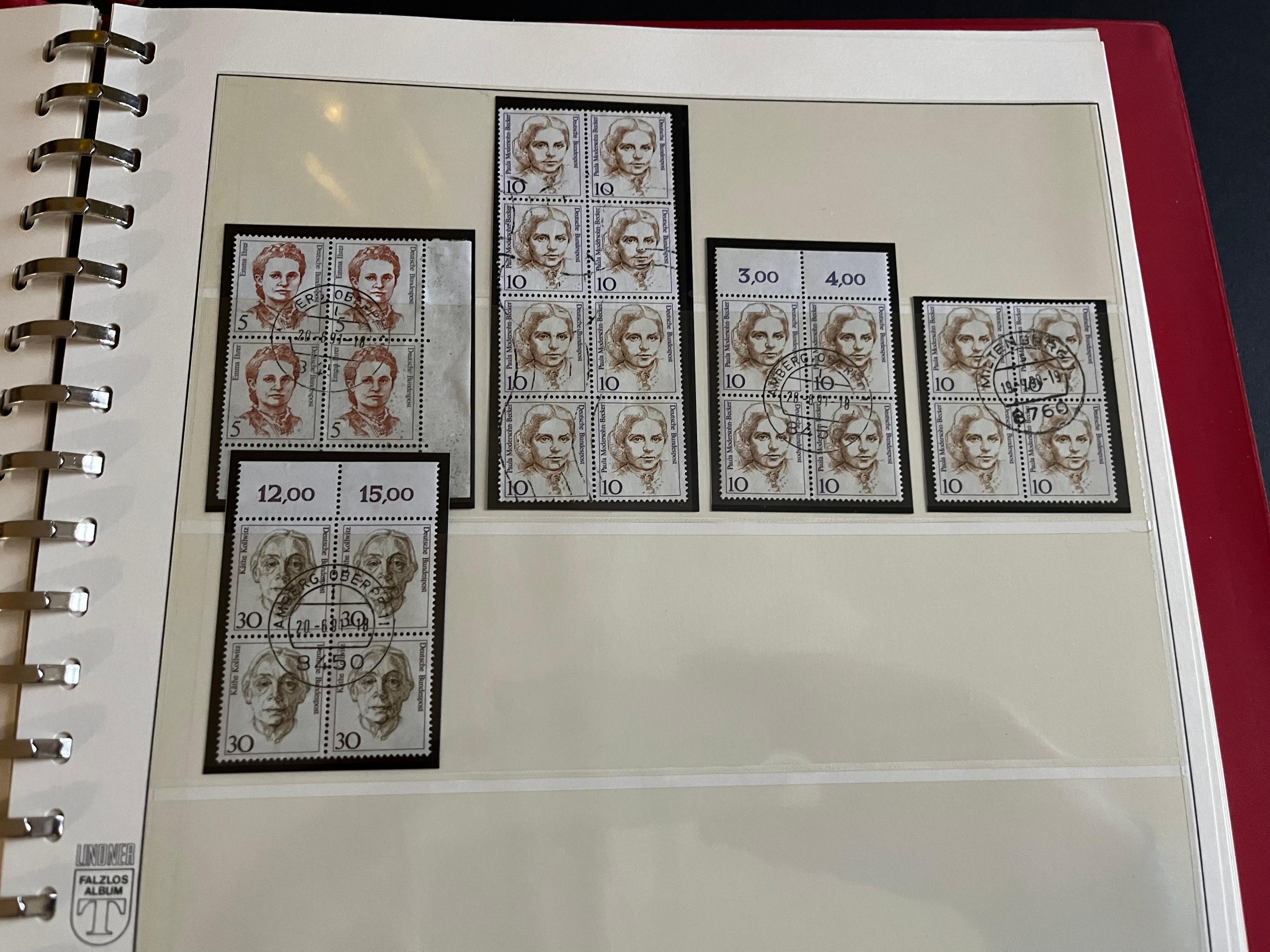 Briefmarken Album "Bundesrepublik BRD" Bogenteile zu Viererblöcken 006