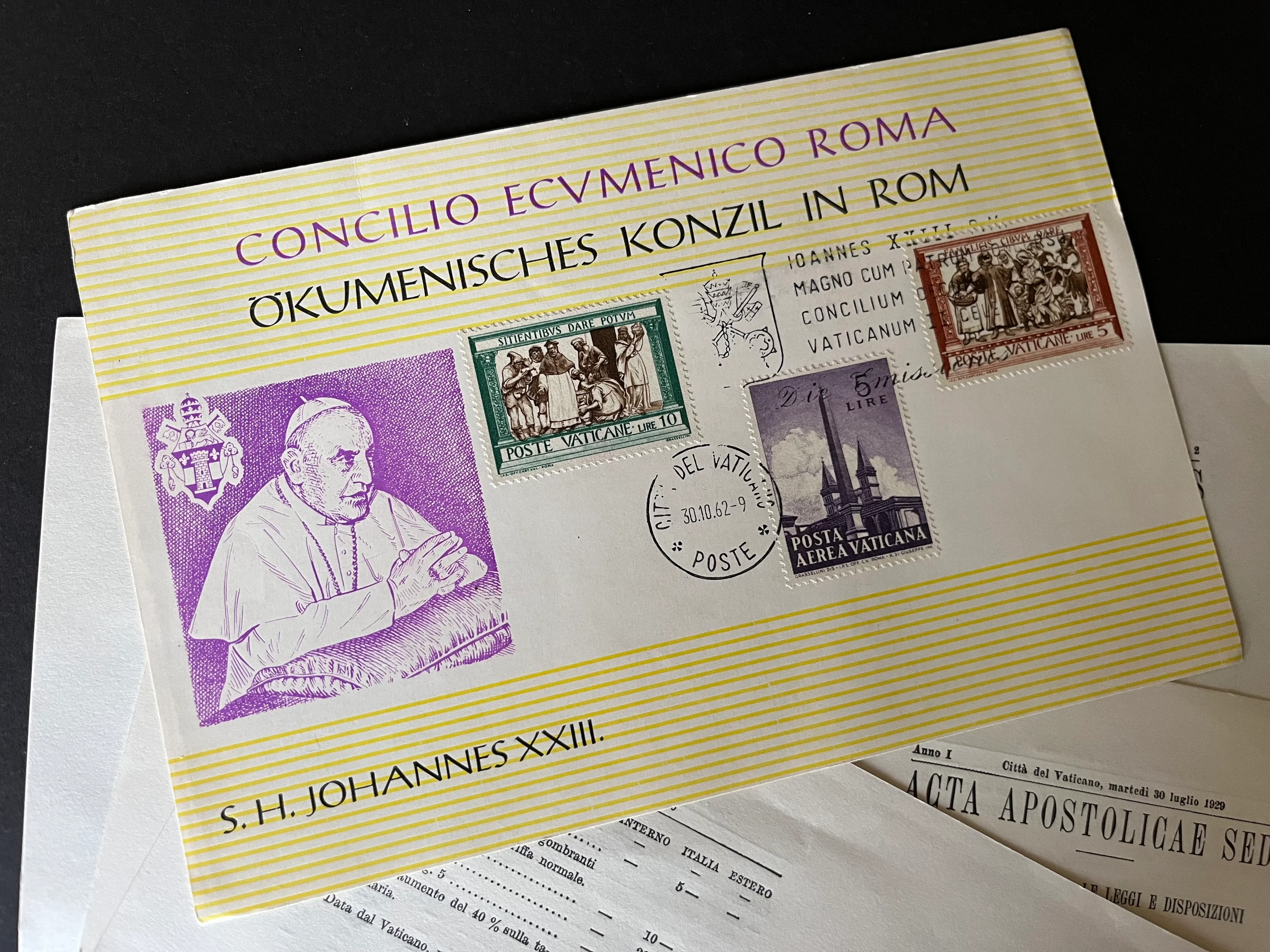 Vatikan Konvolut Schmuckkarte Concilio 1962 und Acta Apostolicae Sedis 1979