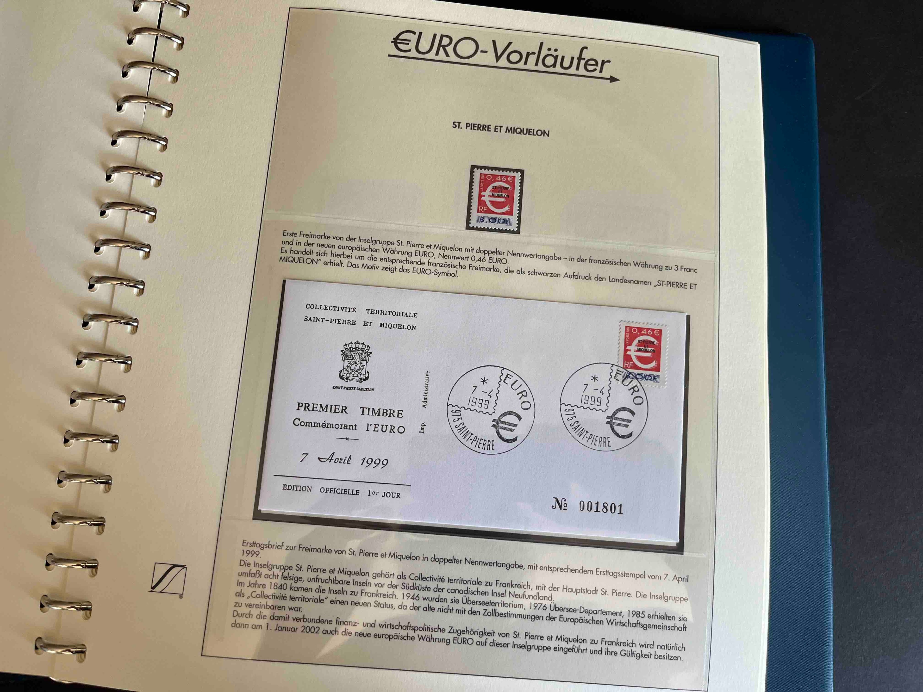 LINDNER Briefmarken Album "Euro-Vorläufer" 47 Seiten im Album (