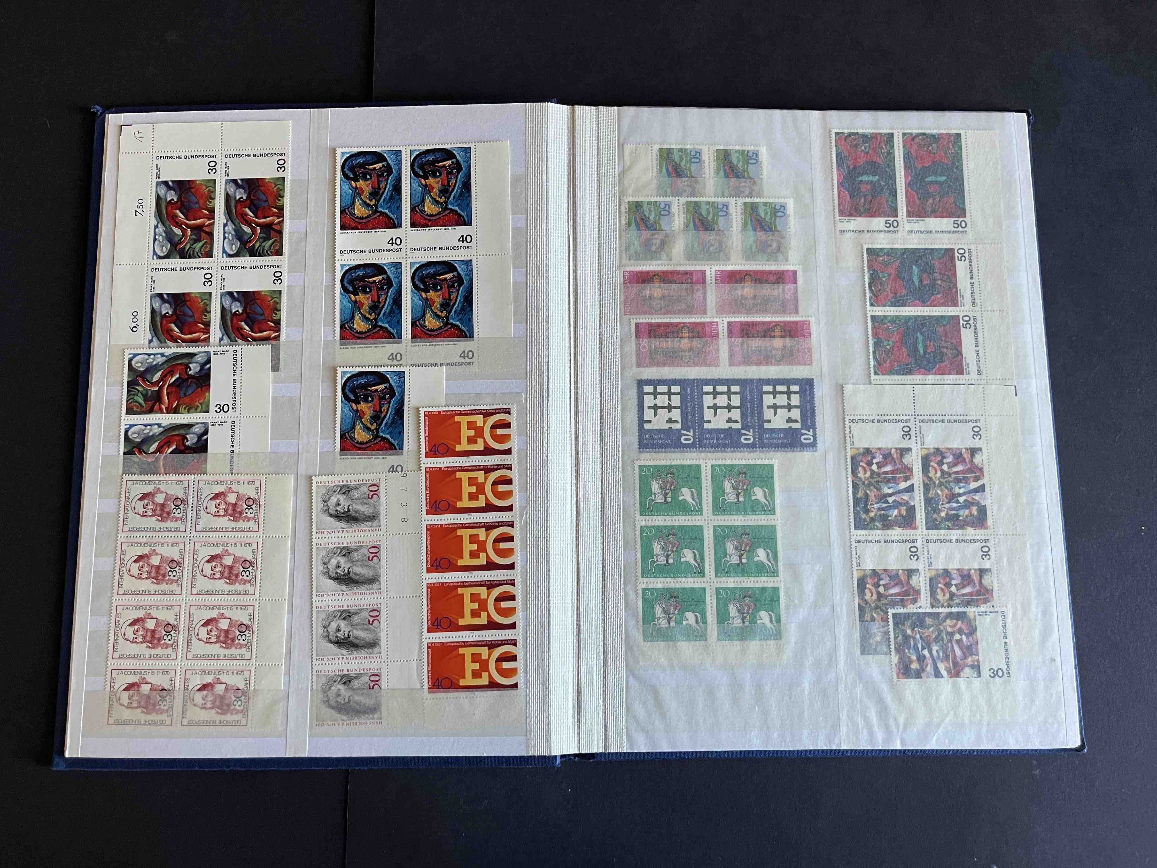 Briefmarken Album Bundesrepublik Deutschland  80er/90er Bogenteile postfrisch 0027