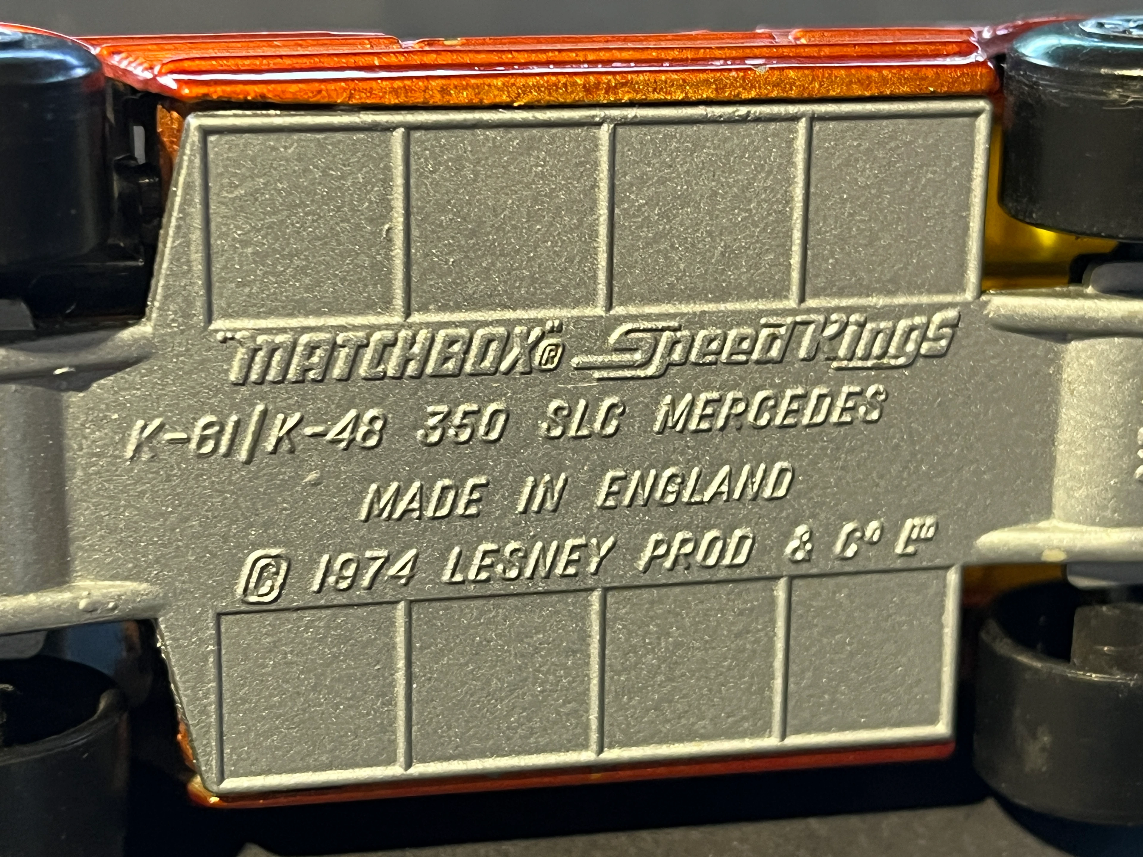 MATCHBOX SuperFast 1974 Mercedes 350SLC Werbemodell "Stern Hartmetall Austria"