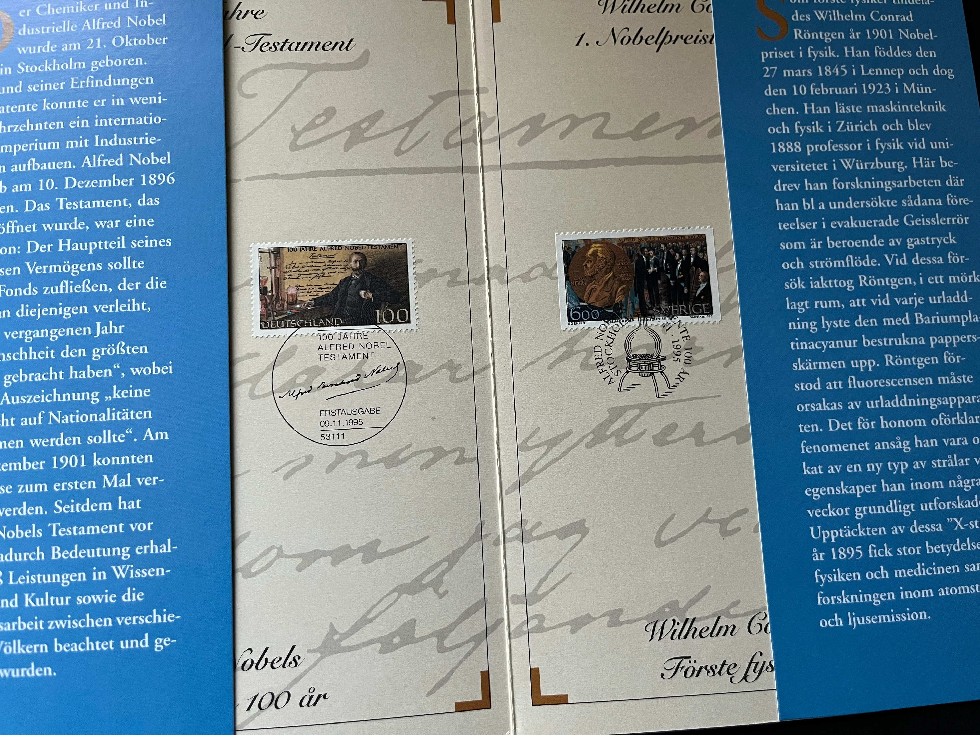 Sonderkarte Alfred Nobel 1995 - Sondergestempelt