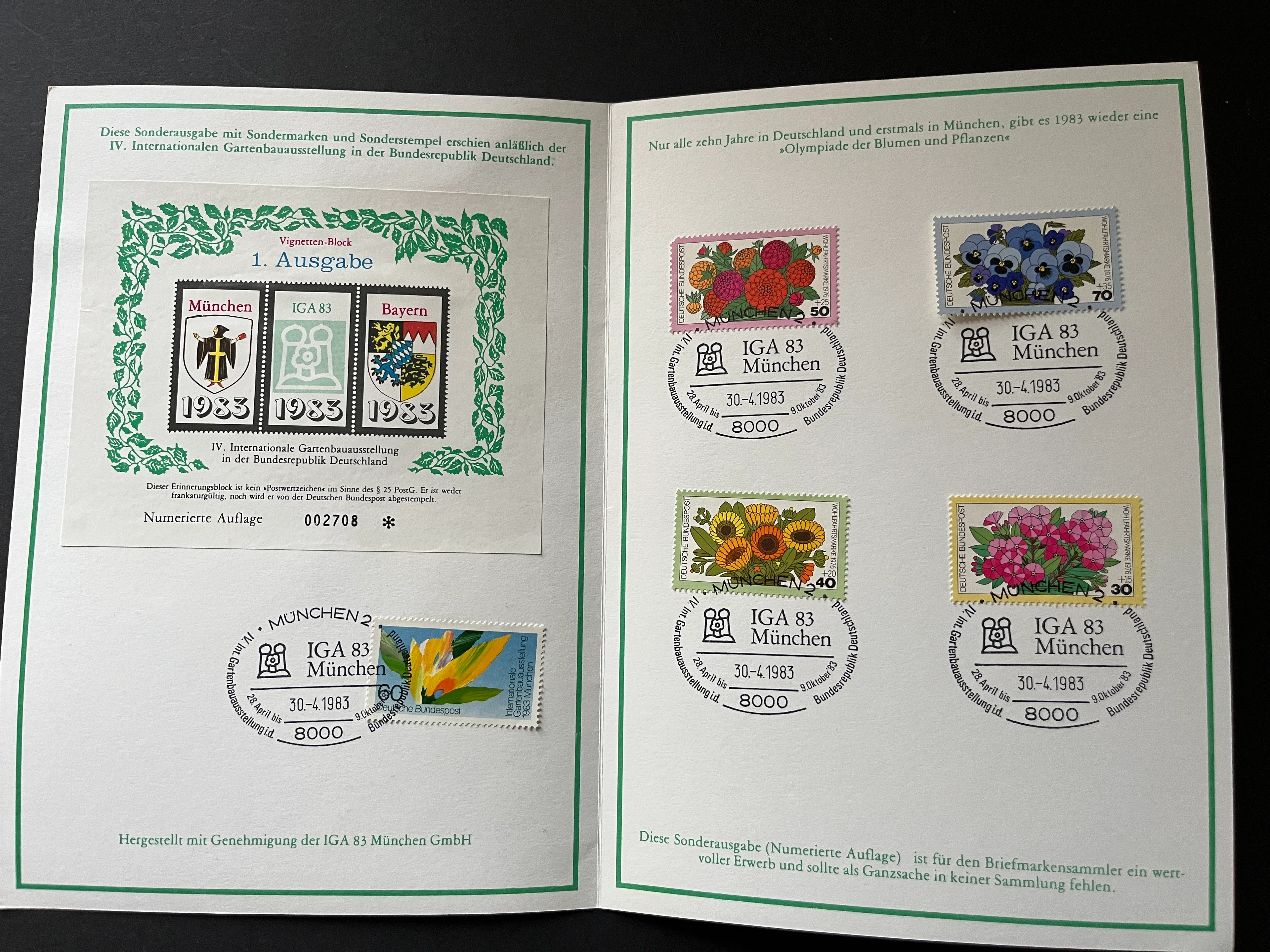 Sonderkarte IGA 1983 München Sondergestempelt