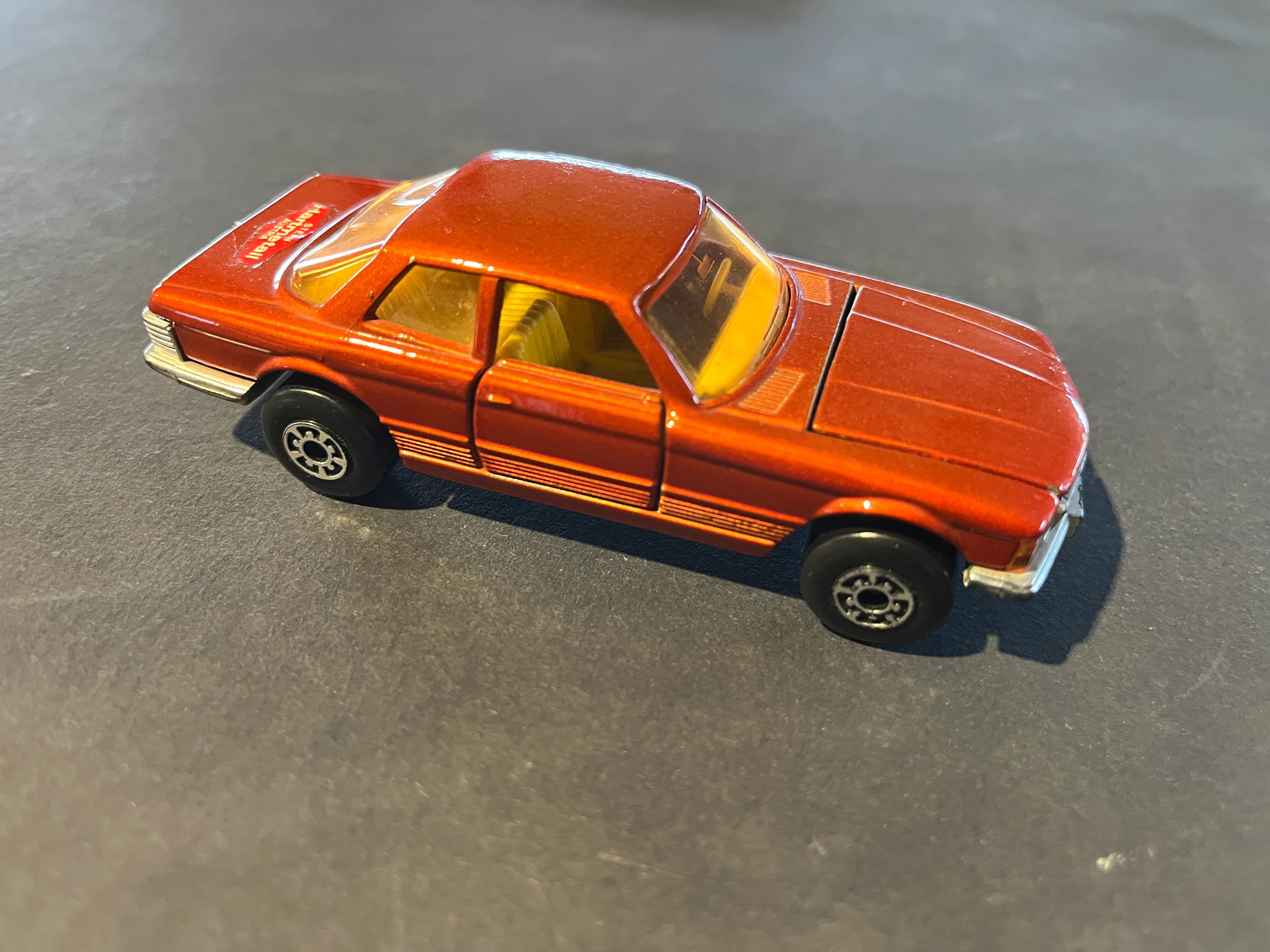 MATCHBOX SuperFast 1974 Mercedes 350SLC Werbemodell "Stern Hartmetall Austria"