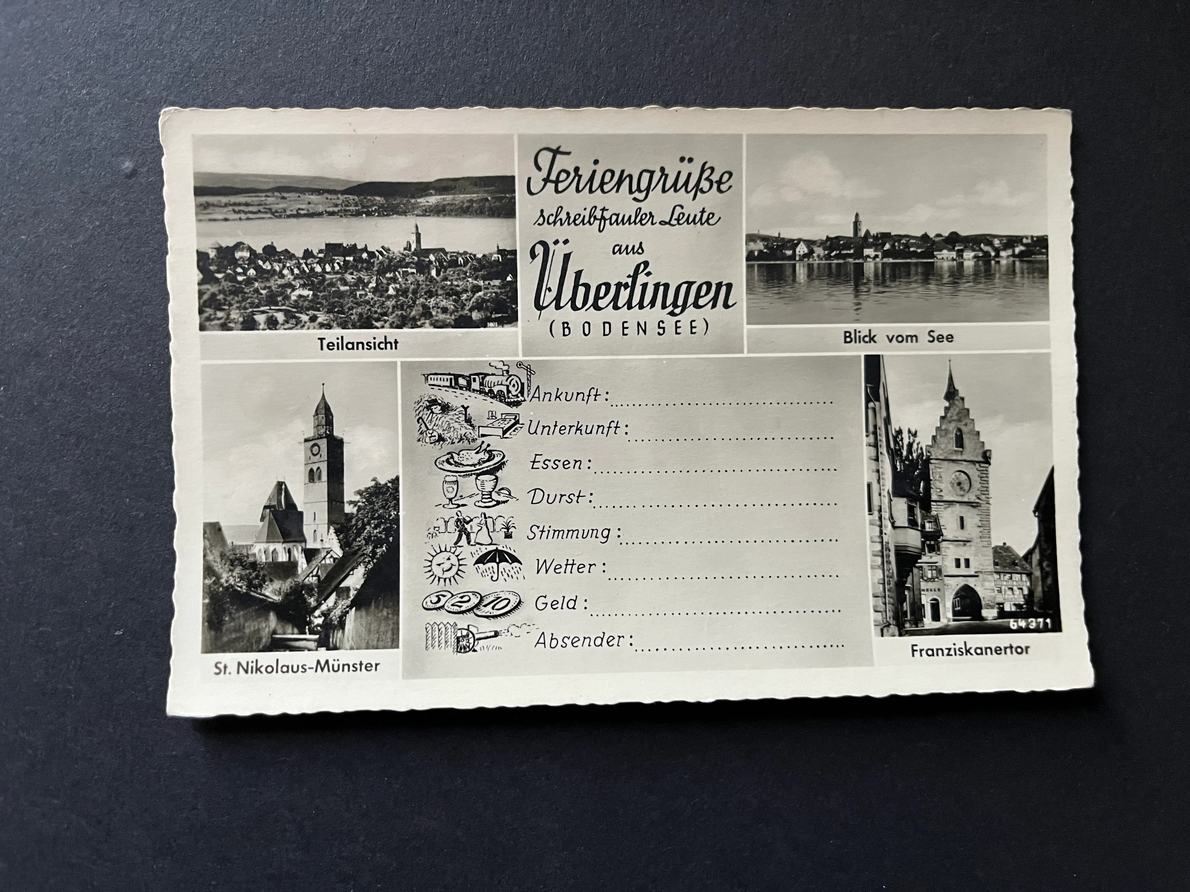 Postkarte BUND "Überlingen" mit MICHEL#128 und Zuschlag Berlin gestempelt und echt gelaufen