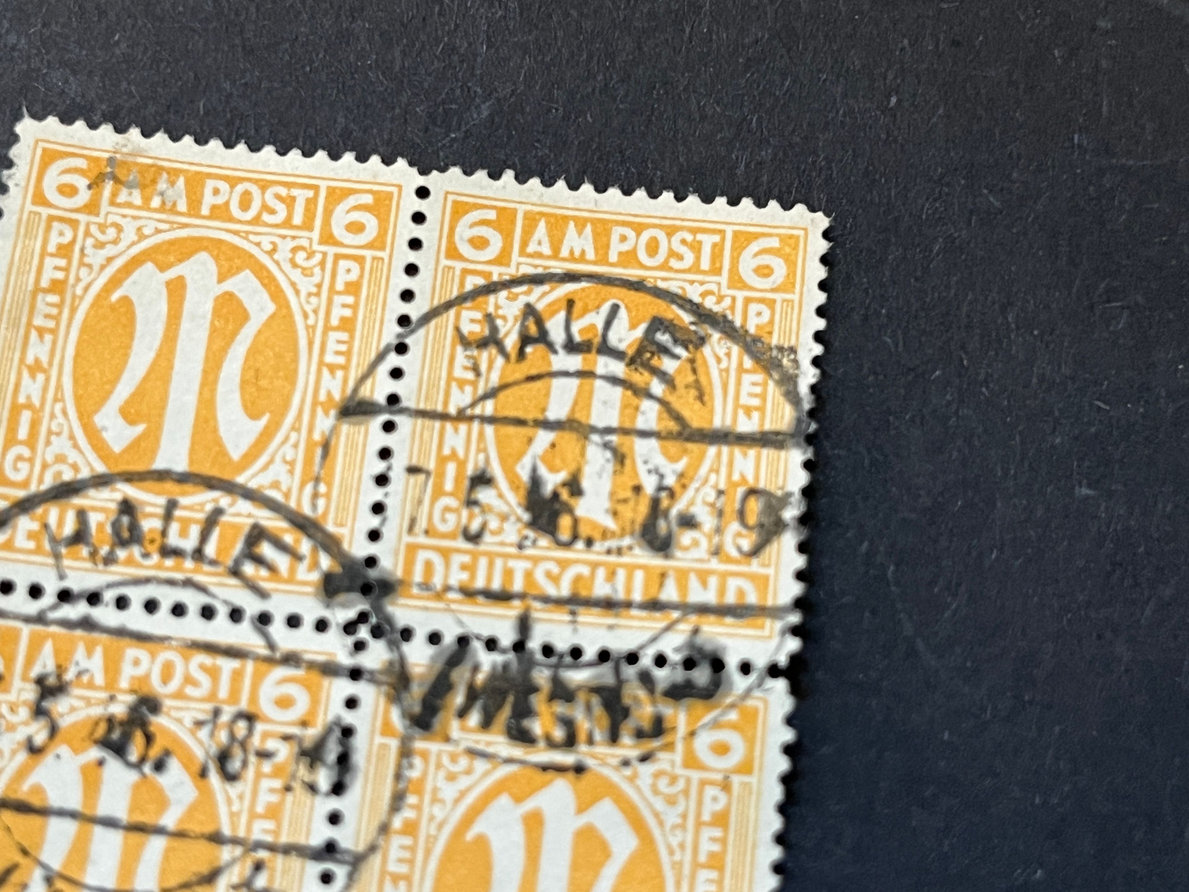 Alliierte Besetzung - britische Zone #13 Viererblock auf Papier "x" gestempelt