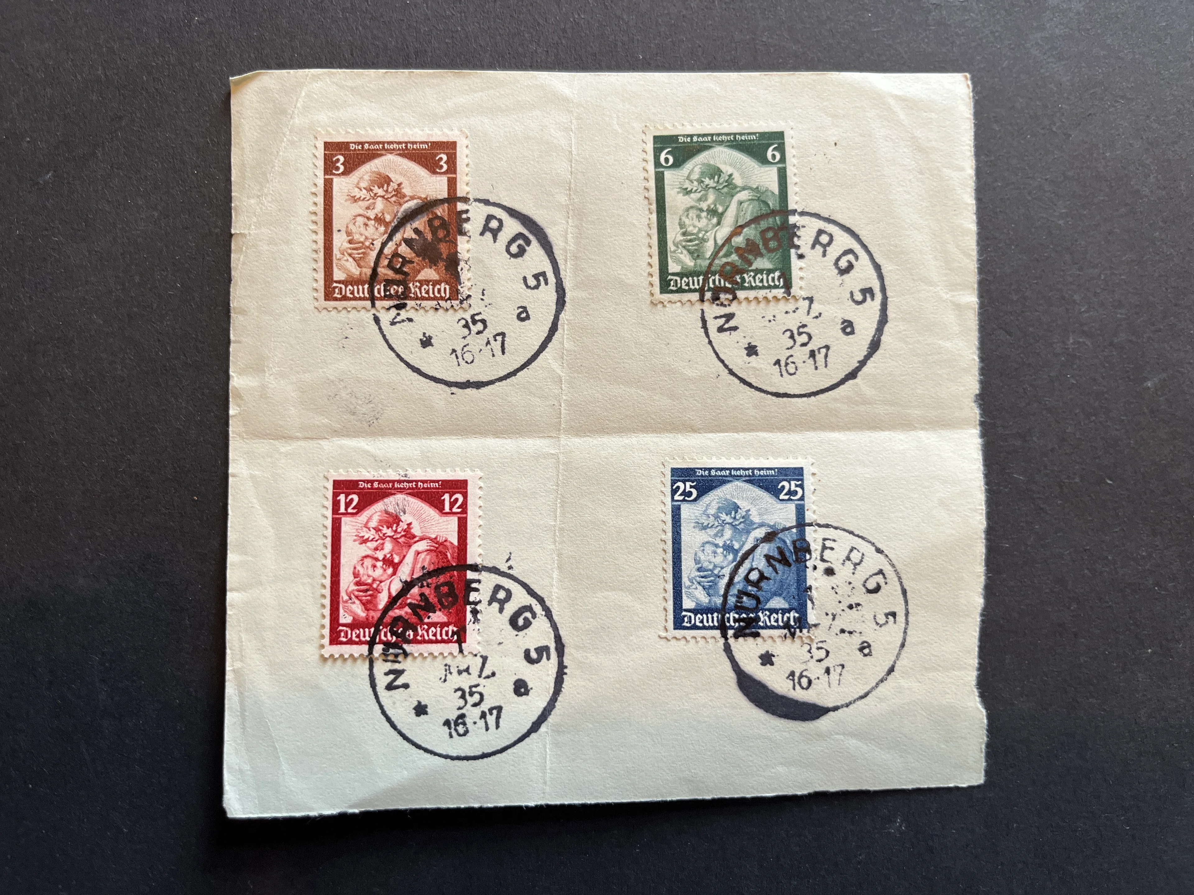 Deutsches Reich Briefmarkensatz #565-568 Ersttag gestempelt