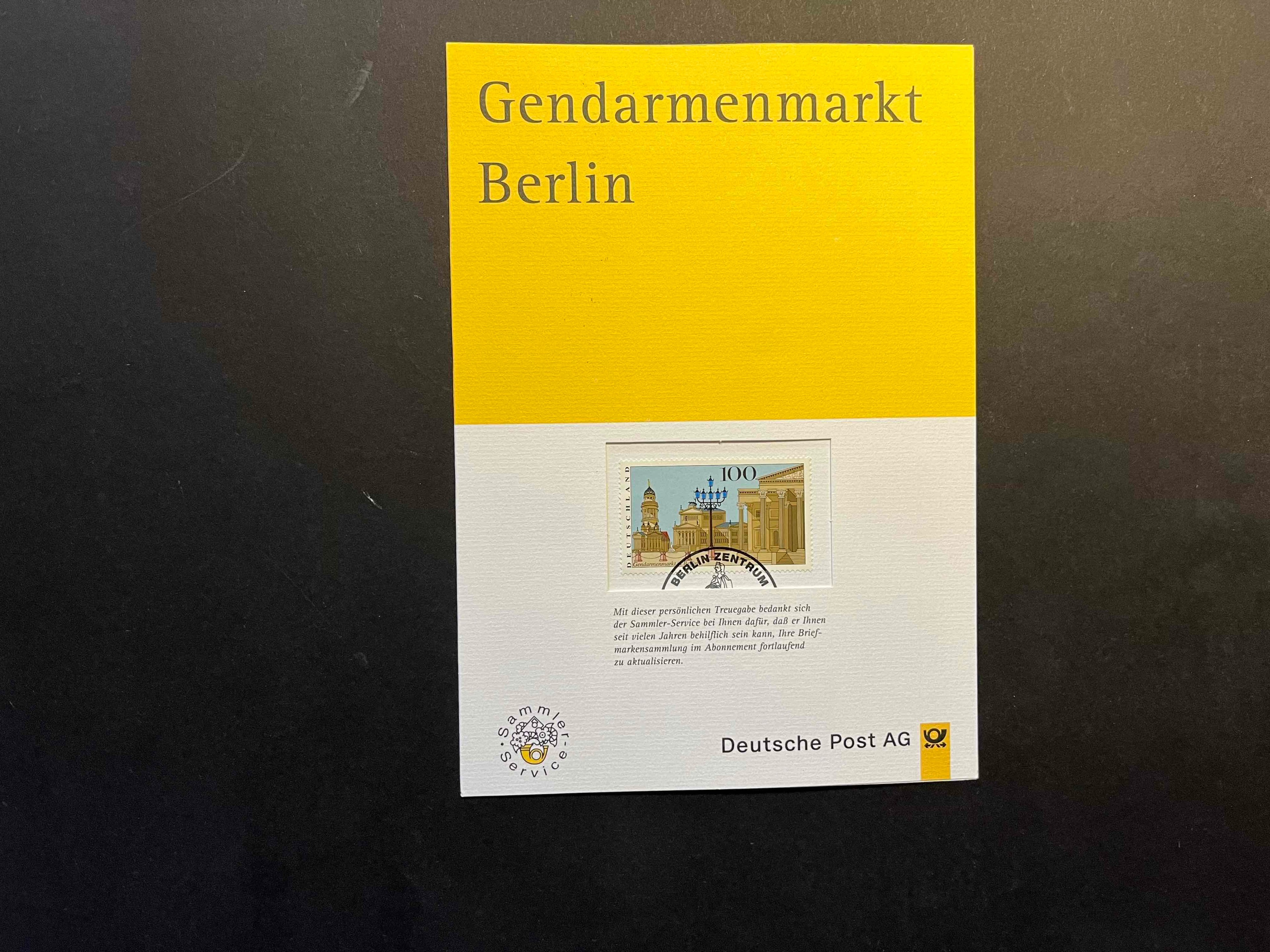 Jahreskarte des Sammler-Service "Gendarmenmarkt Berlin"