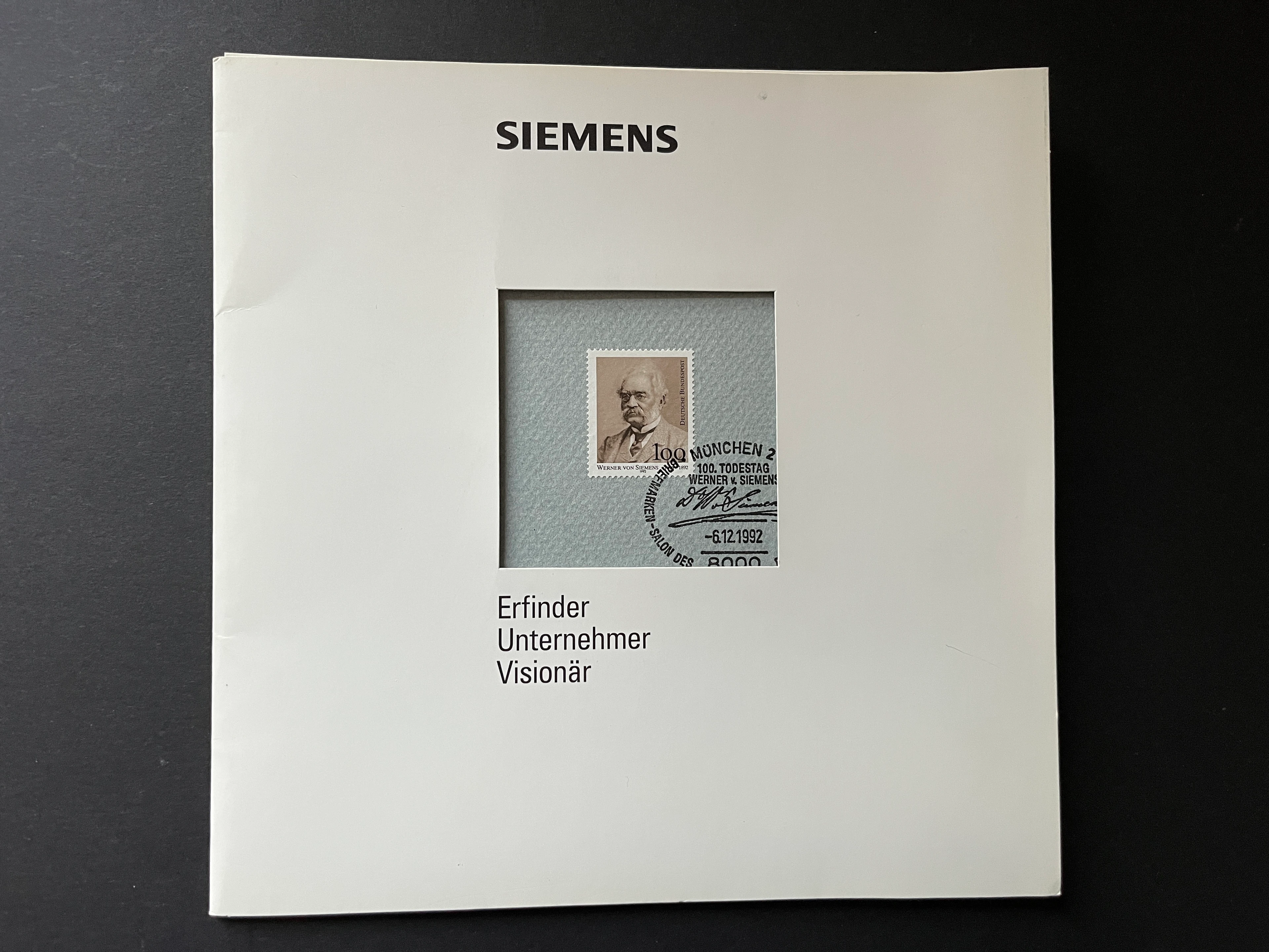Schmuckblatt / Sonderkarte im Falter Werner von Siemens 1992 - gestempelt