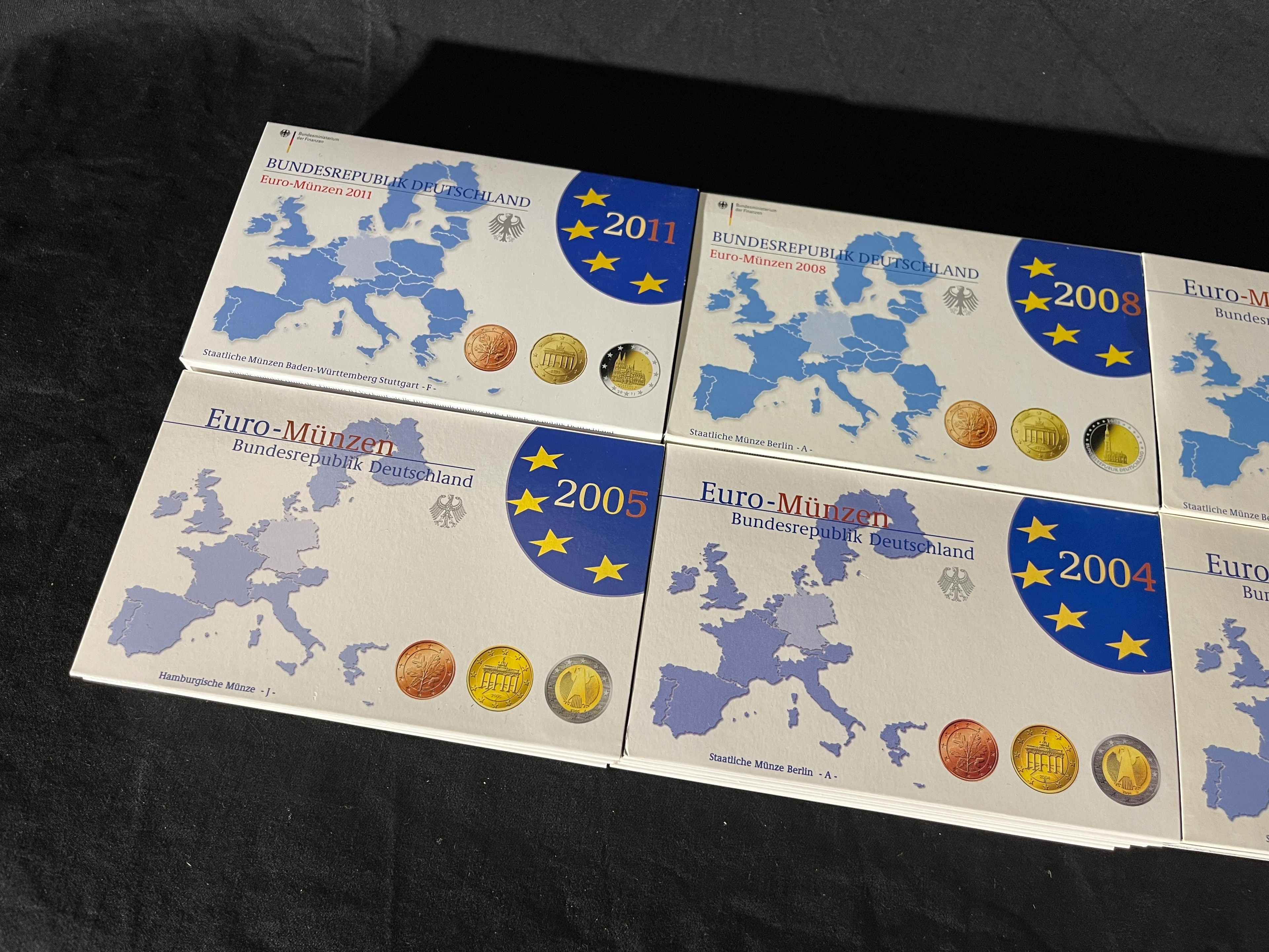 CP069 Umlaufmünzen EURO 2002-08 und 2011 - alle 5 Prägestätten