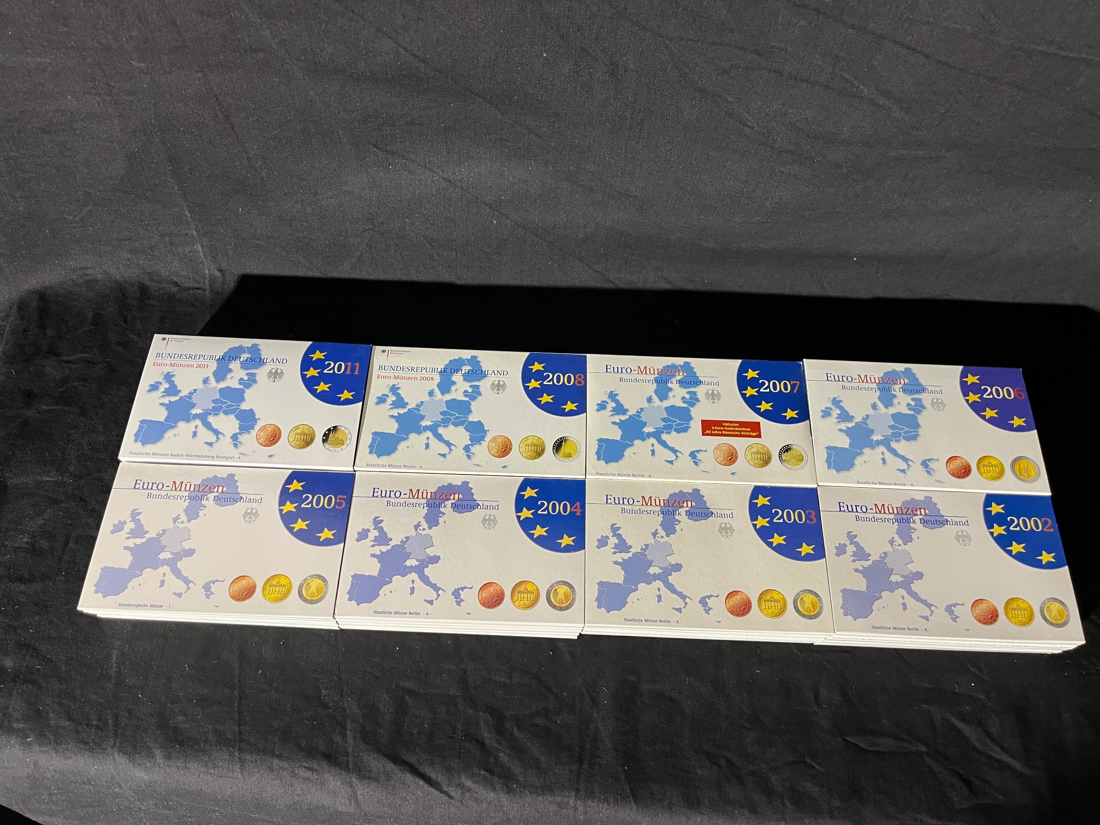 CP069 Umlaufmünzen EURO 2002-08 und 2011 - alle 5 Prägestätten