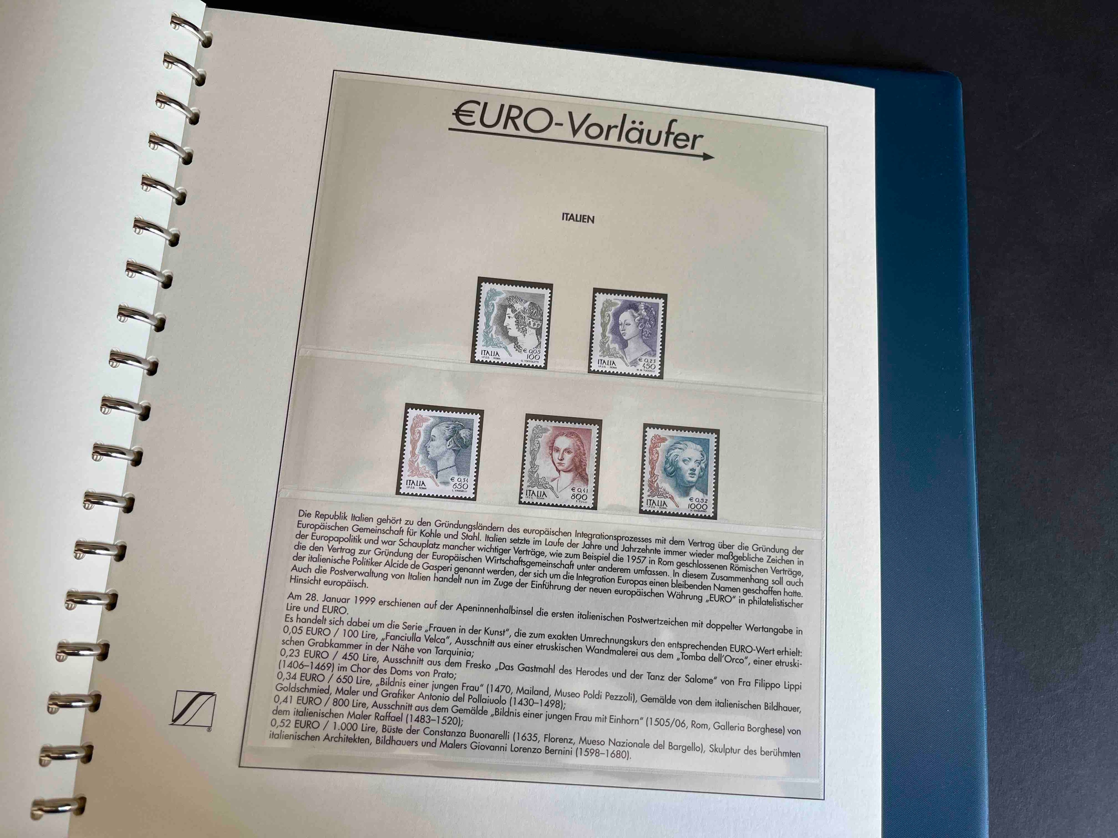 LINDNER Briefmarken Album "Euro-Vorläufer" 47 Seiten im Album (