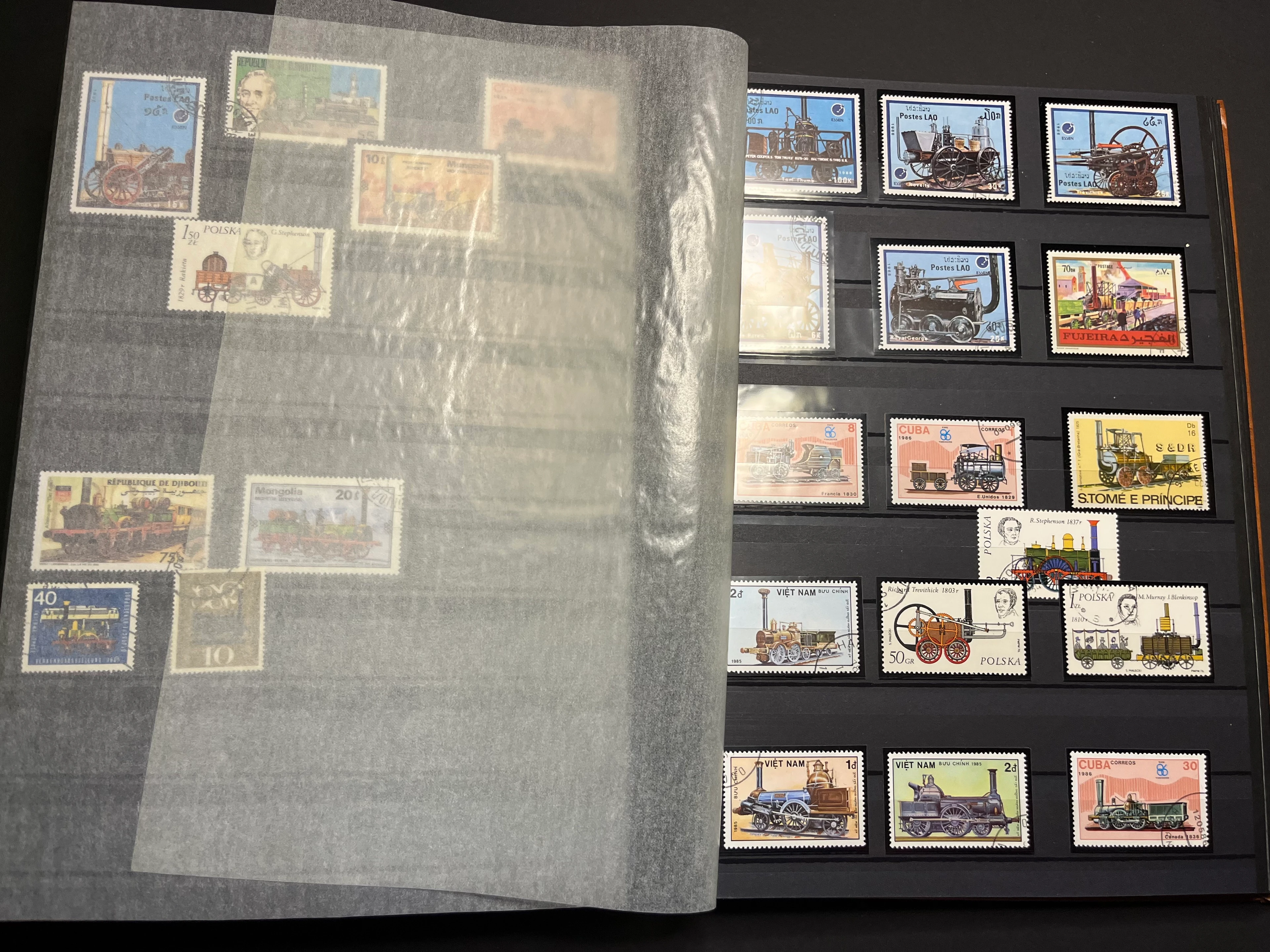 Briefmarken Album Motive Eisenbahn 023