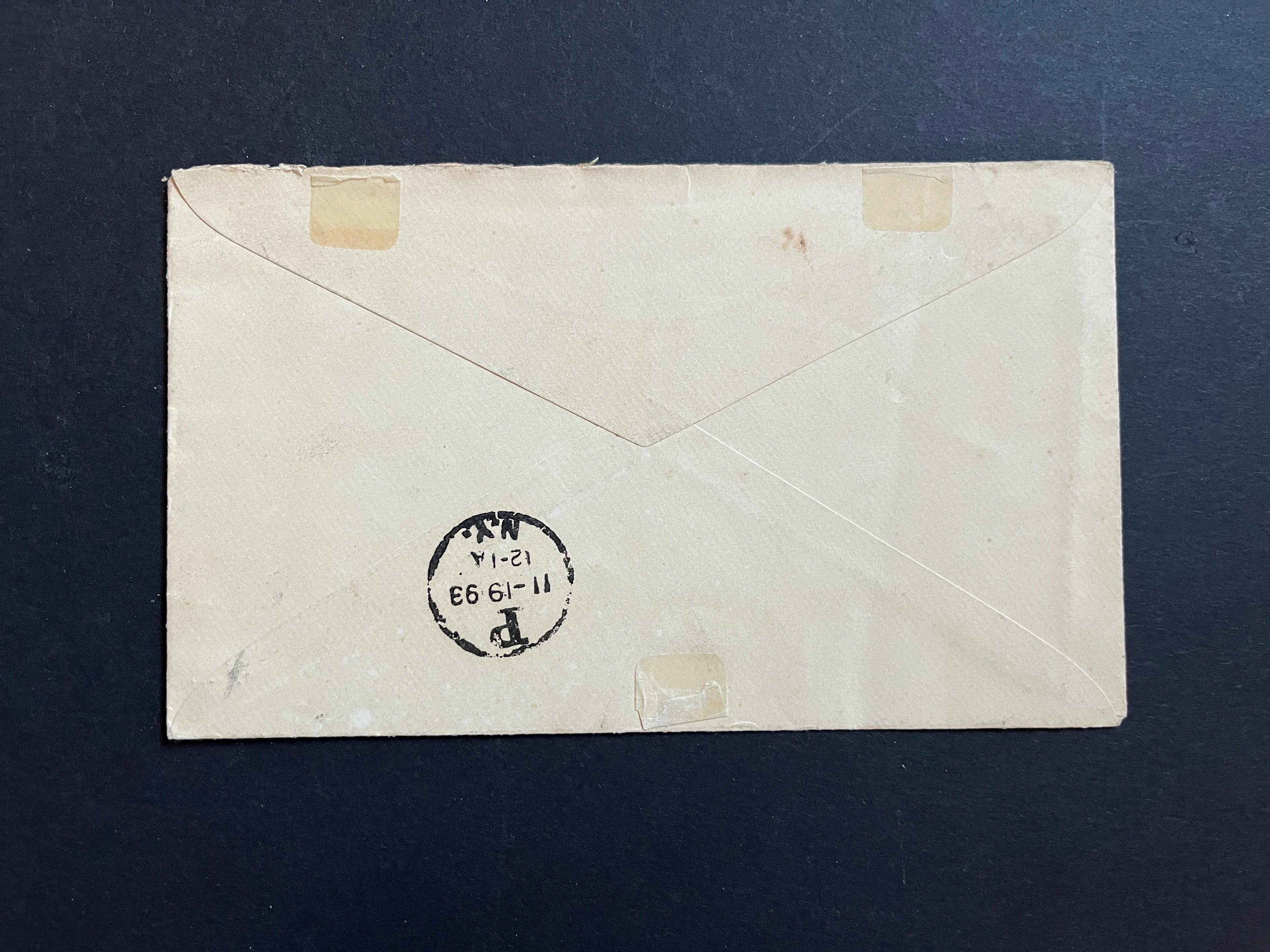 Brief USA "City National Bank" gestempelt 1893 gestmpelt und echt gelaufen