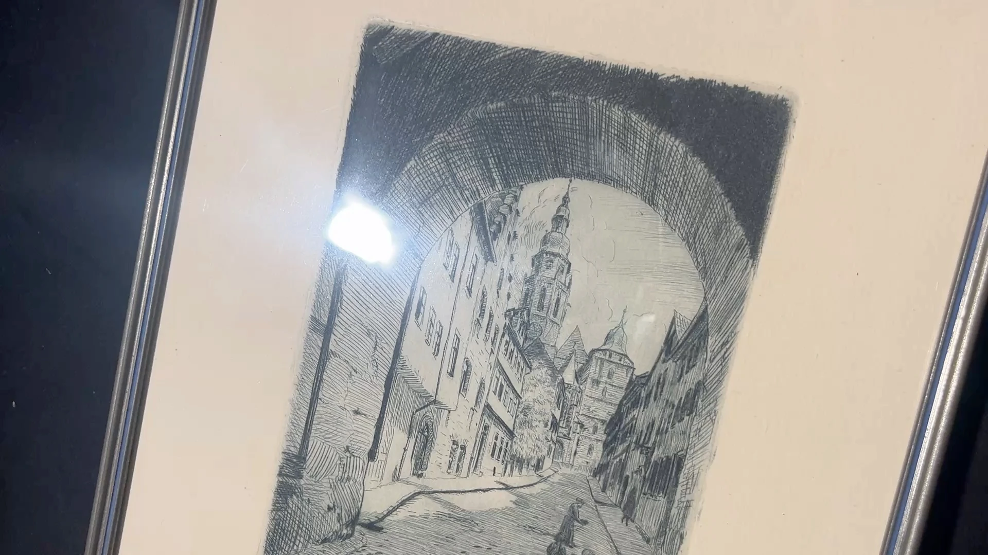 Radierung von Arthur Rose - Neugasse in Coburg