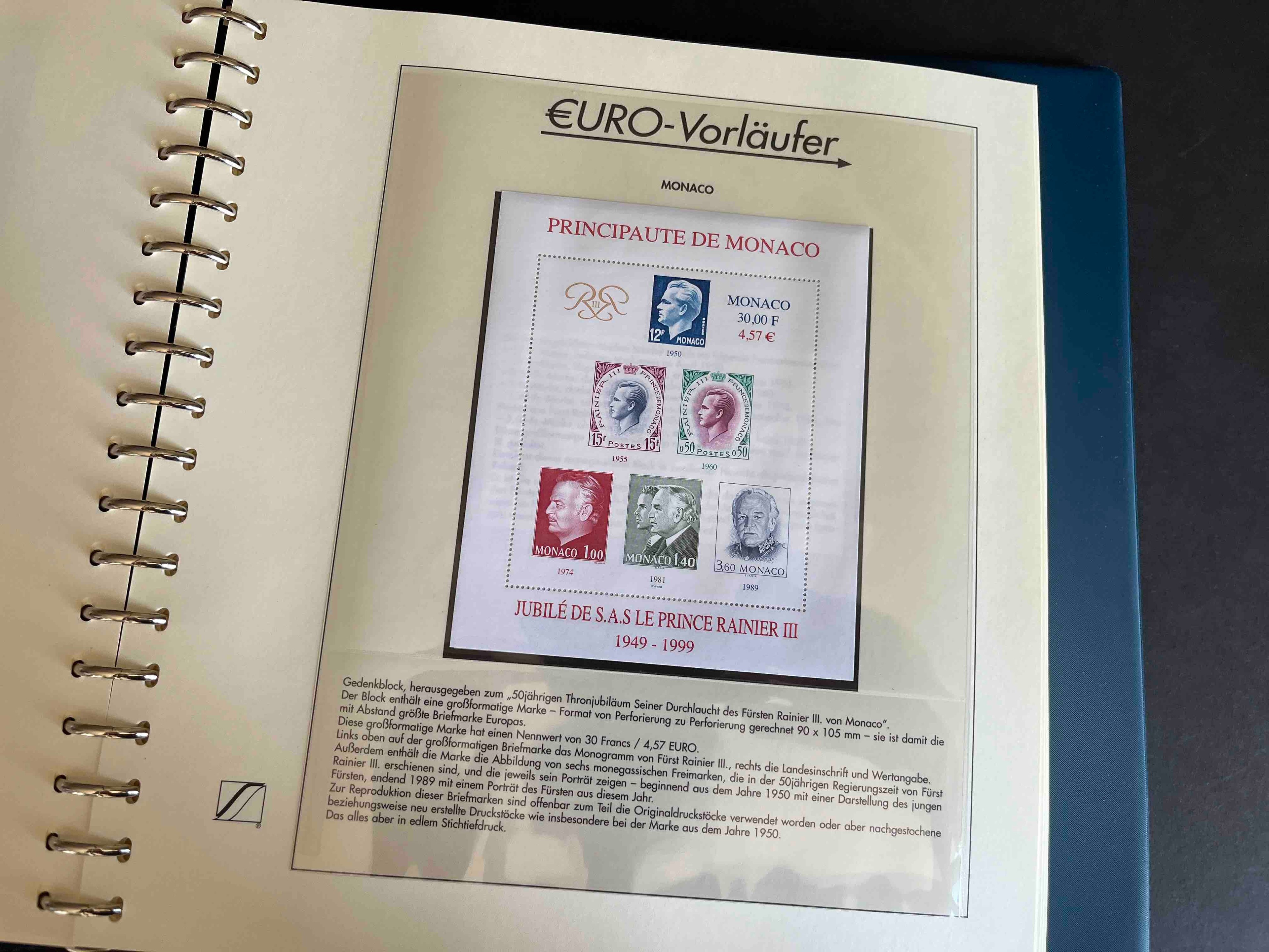 LINDNER Briefmarken Album "Euro-Vorläufer" 47 Seiten im Album (