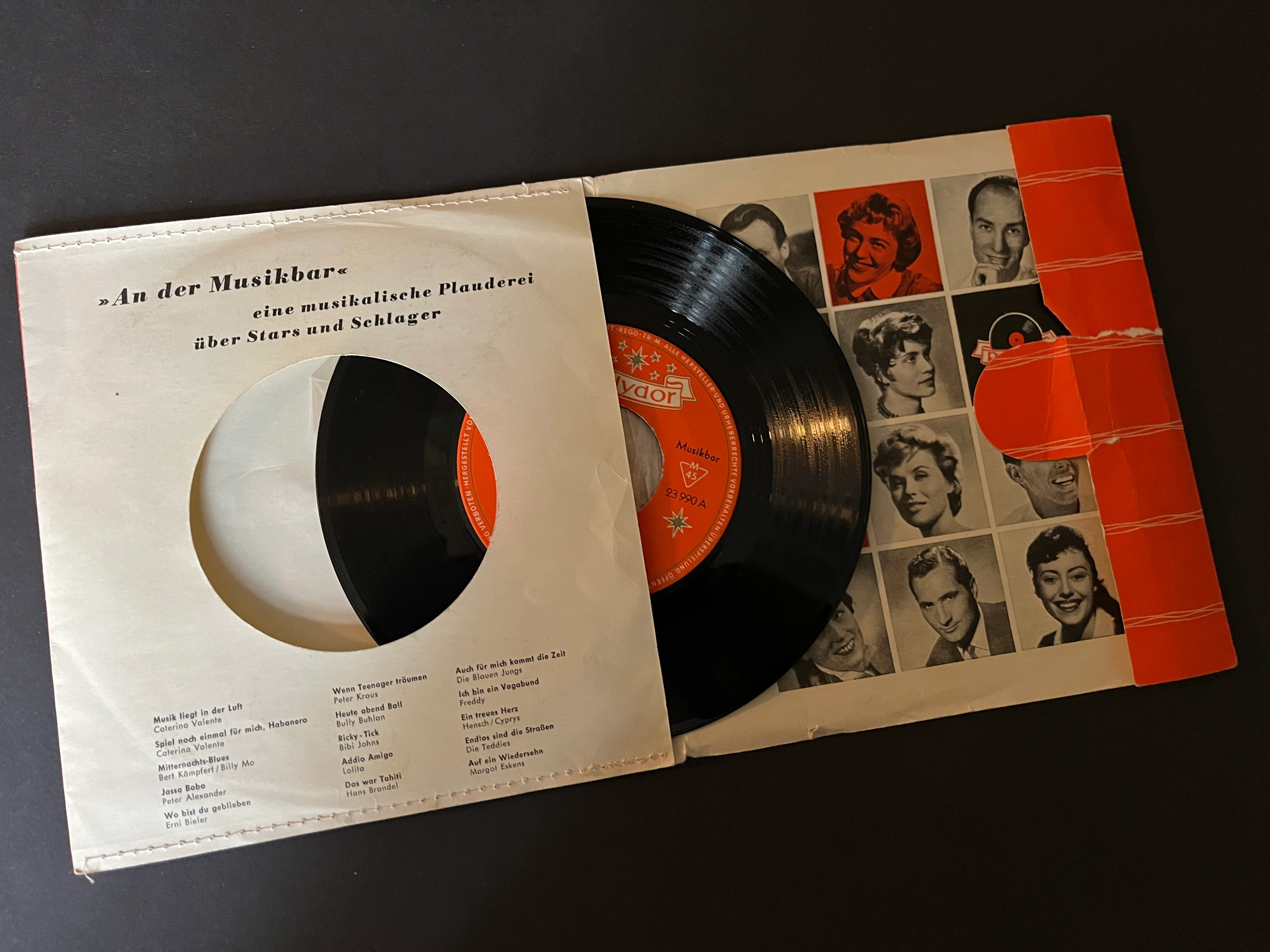 3x Werbesingle aus den 50er Jahren in Papierschuber Schuhaus Coburg