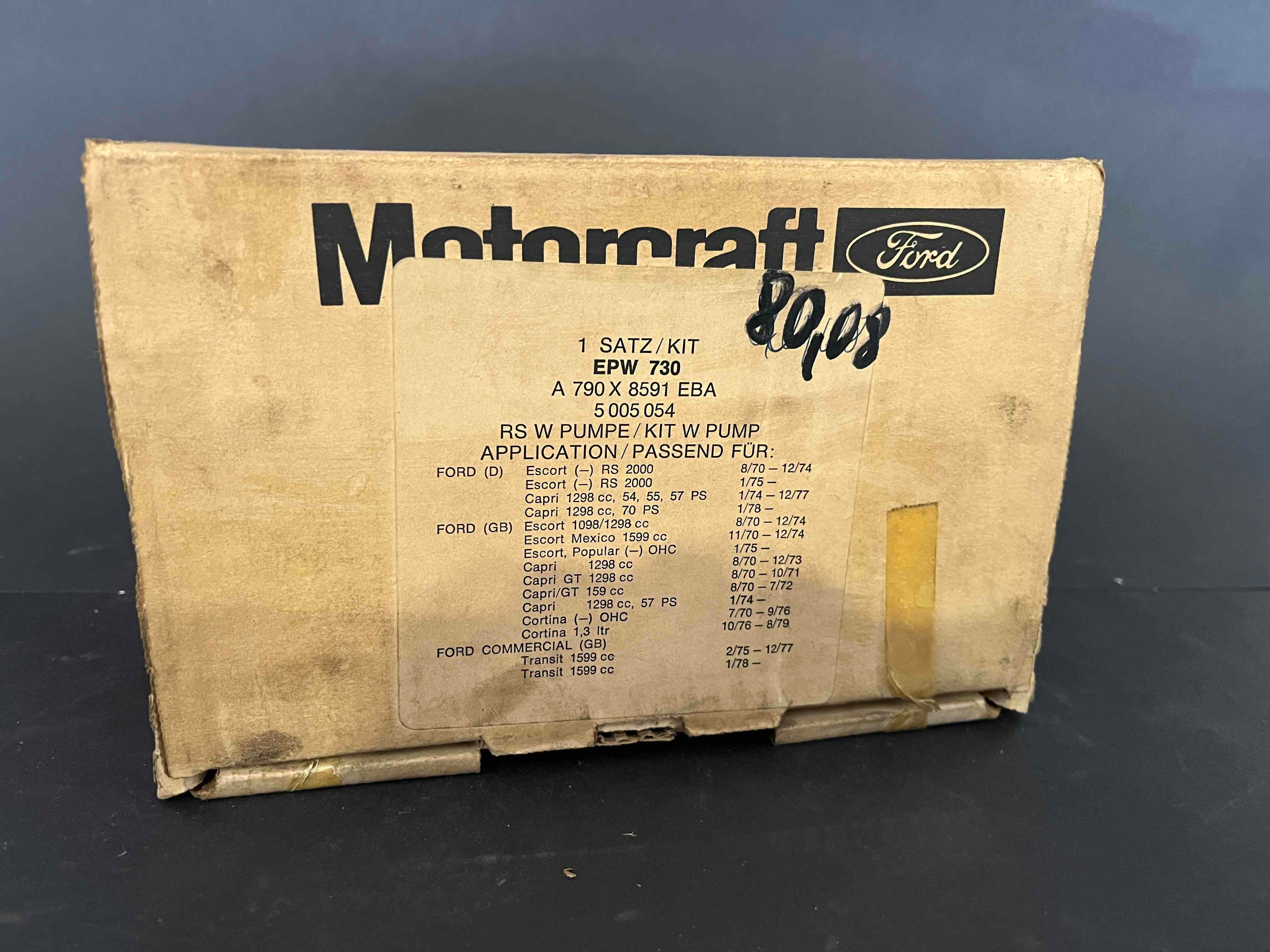 Ford NOS Ersatzteil Wasserpumpe Escort und RS MK I Capri MK I Cortina MK I Transit MK I EPW730 A790X 8591 EBA
