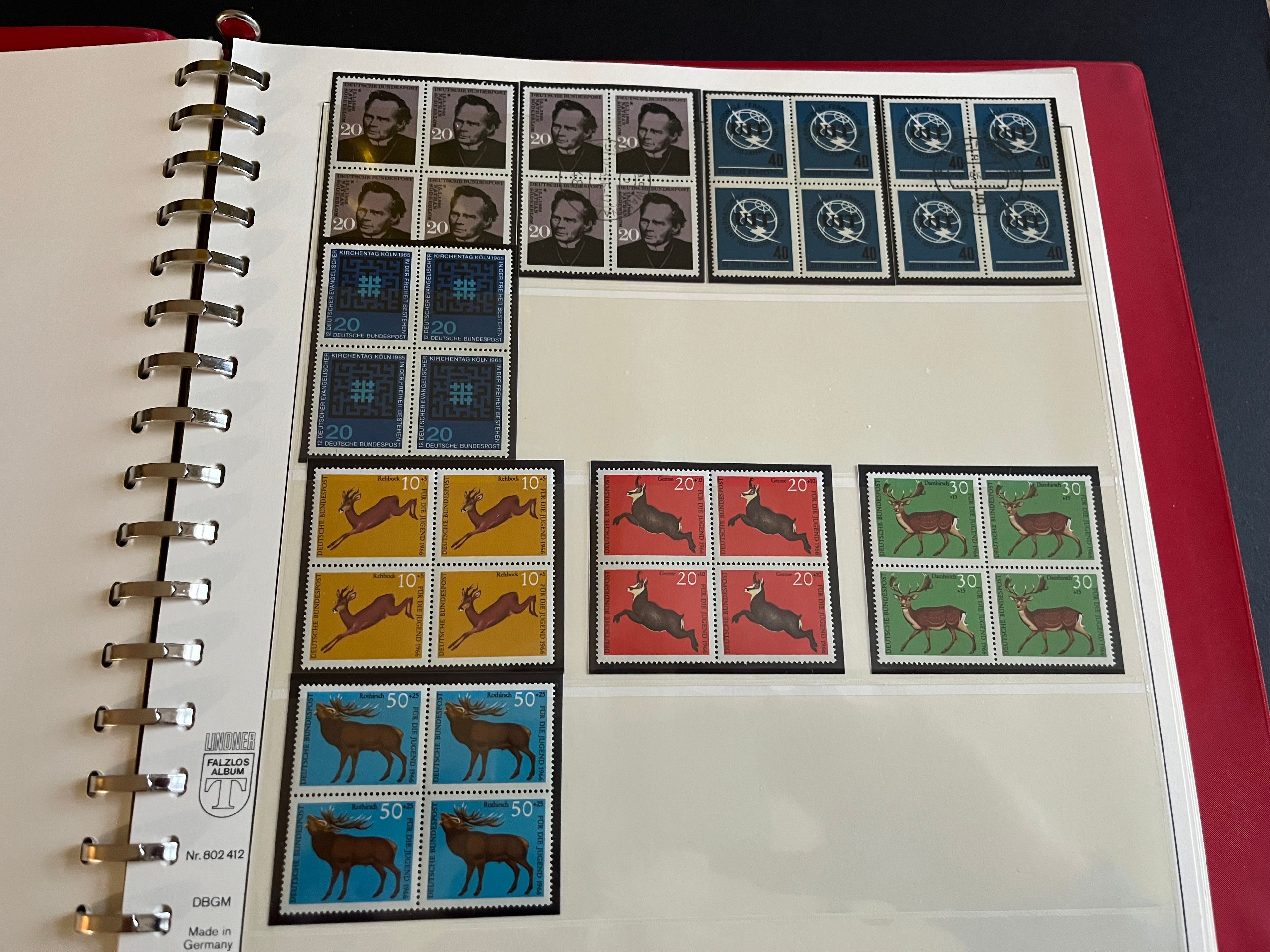 Briefmarken Album "Bundesrepublik BRD" Bogenteile zu Viererblöcken 006