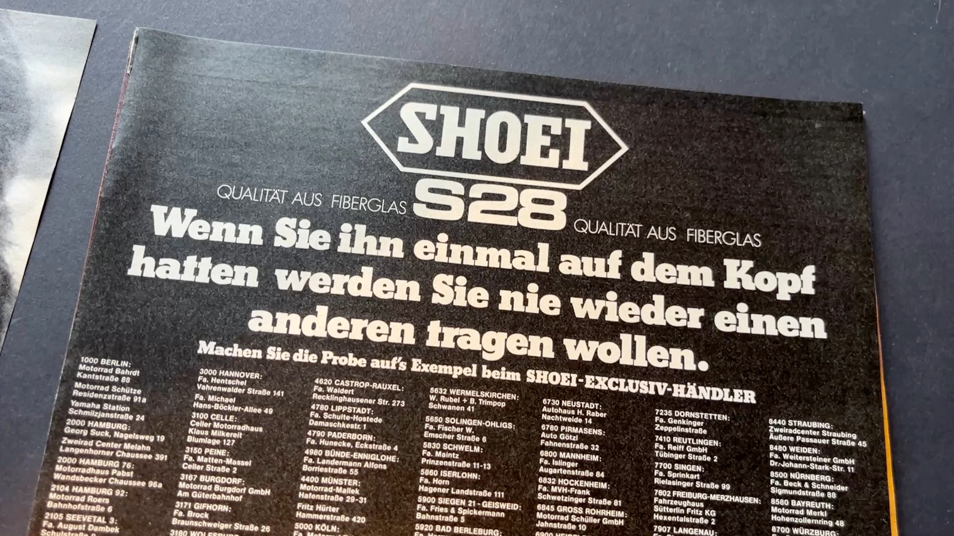 Werbeanzeigen aus MOTORRAD Zeitschriften Helmhersteller der 80er/90er Jahre