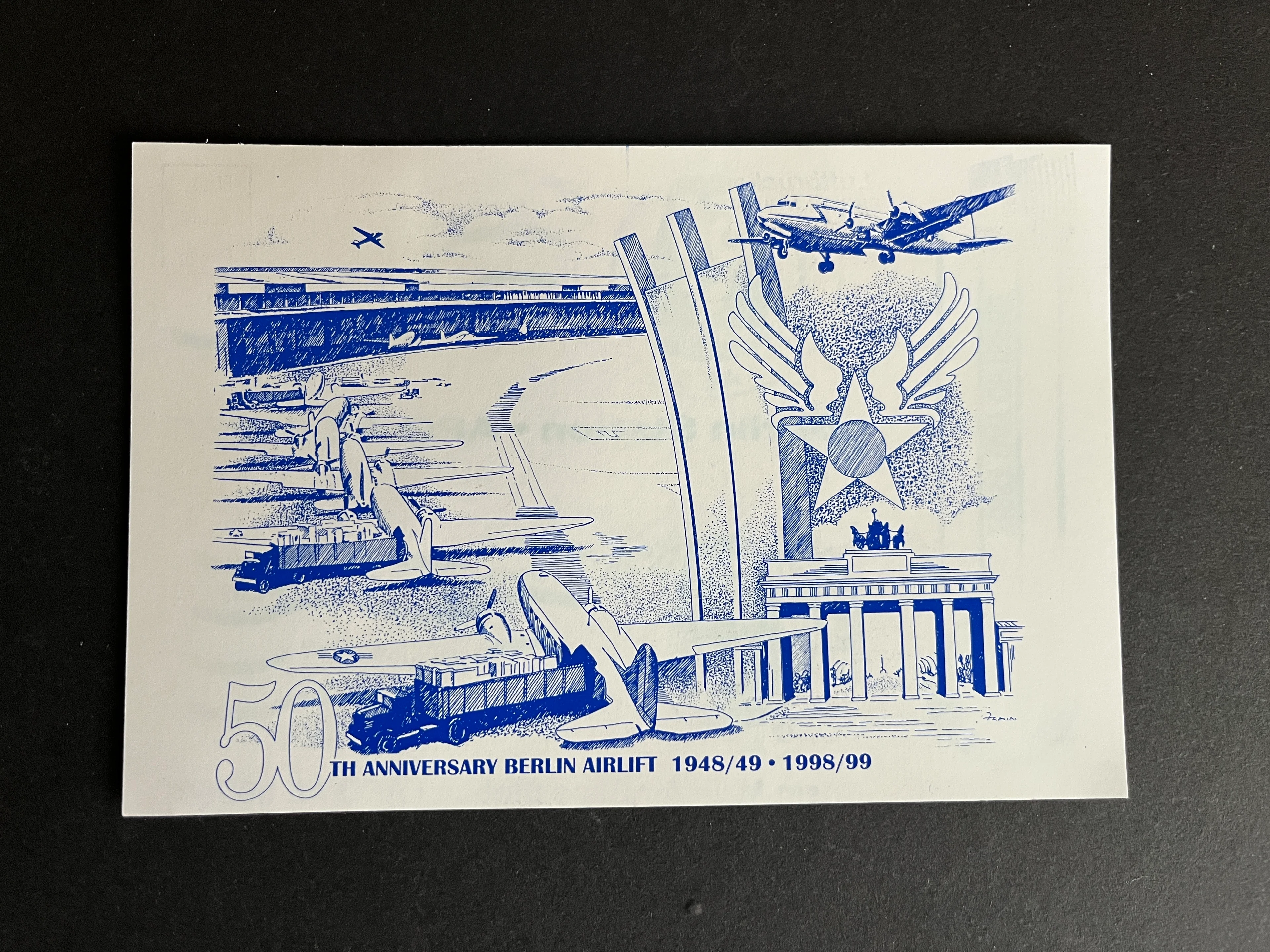 Postkarte USA "Berlin Station APO Luftbrücke 1998" First Day