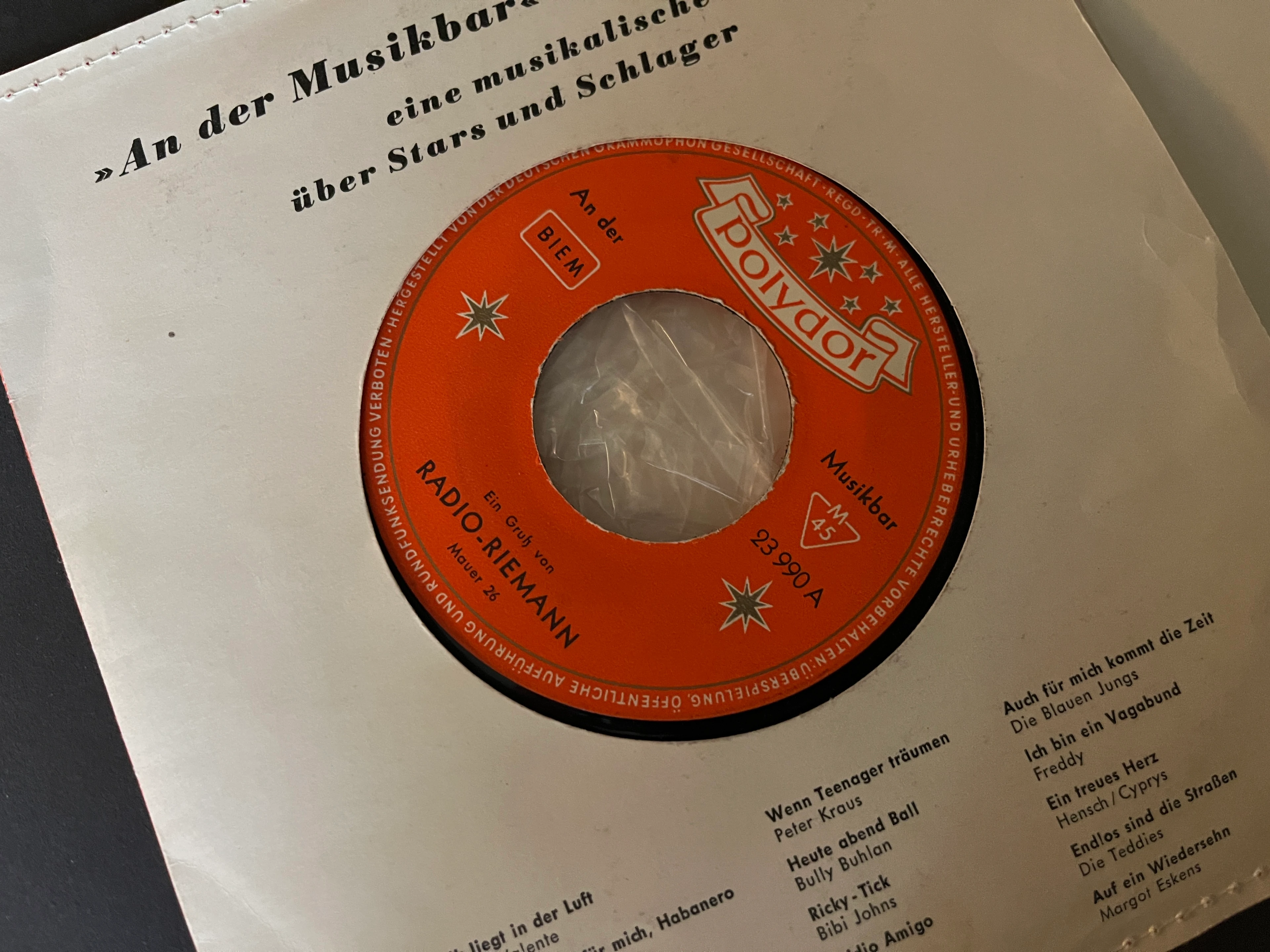 3x Werbesingle aus den 50er Jahren in Papierschuber Schuhaus Coburg