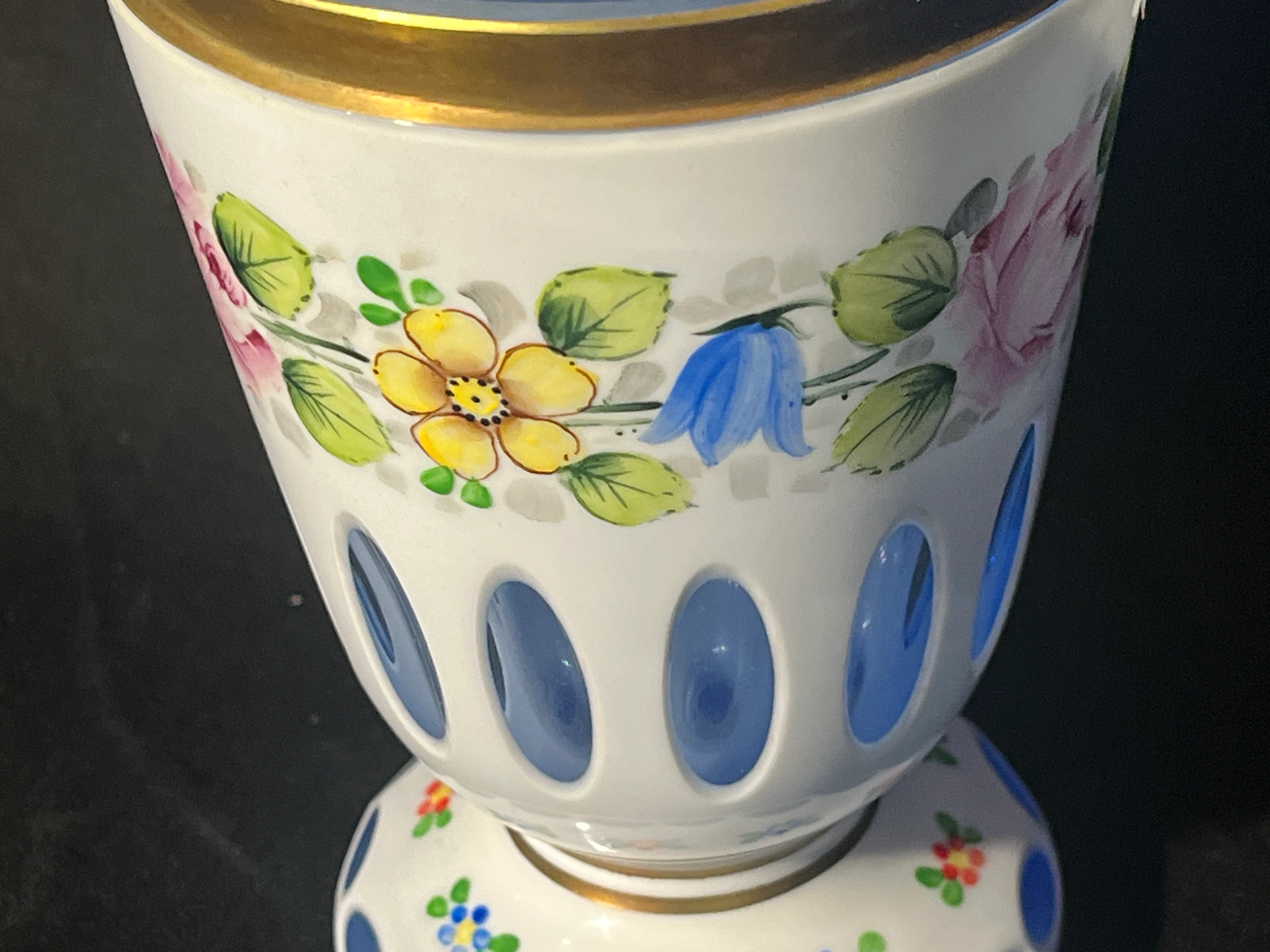 Bohemia Glas Kelch 20. Jhd mit Etikett