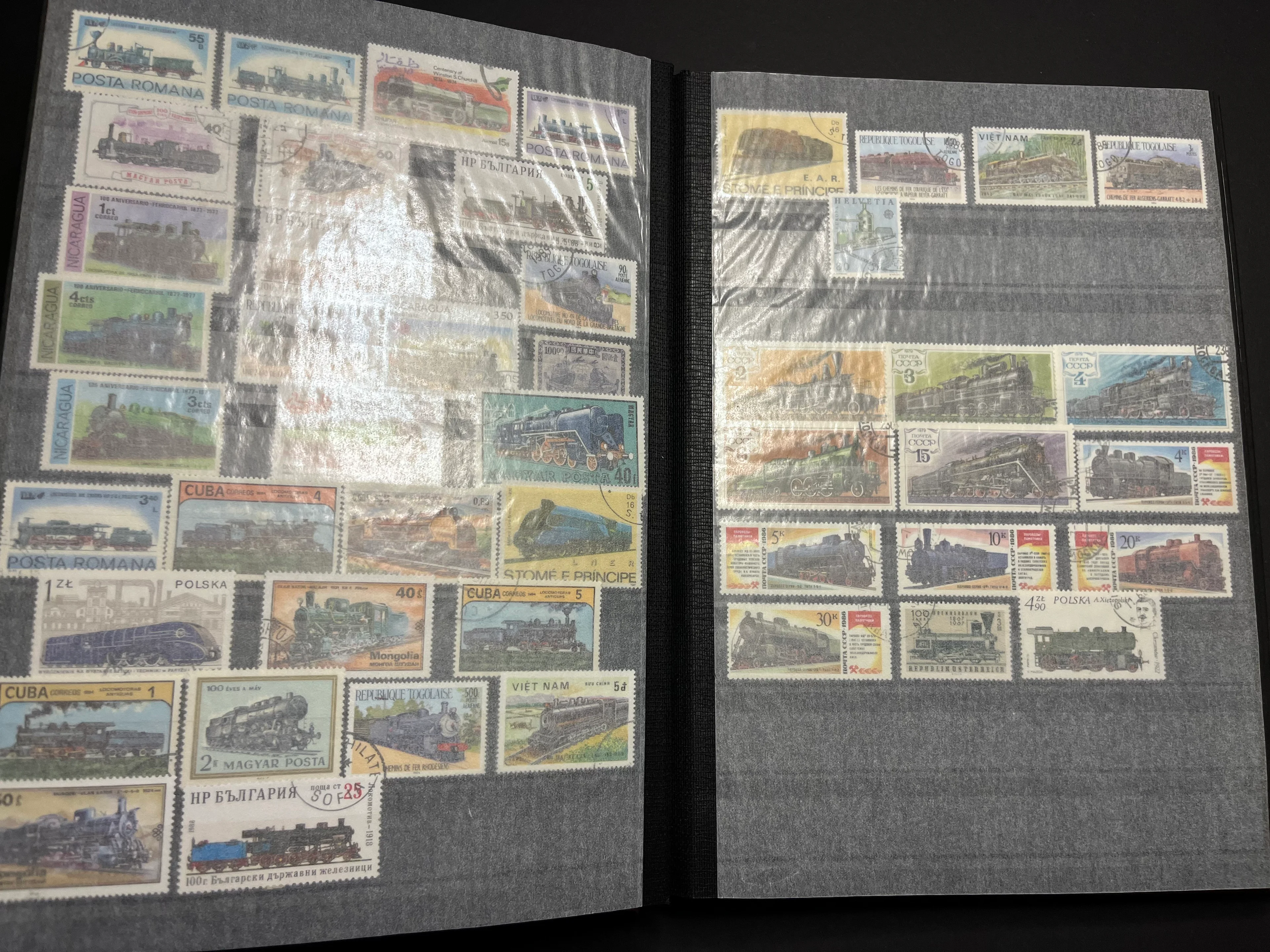 Briefmarken Album Motive Eisenbahn 023