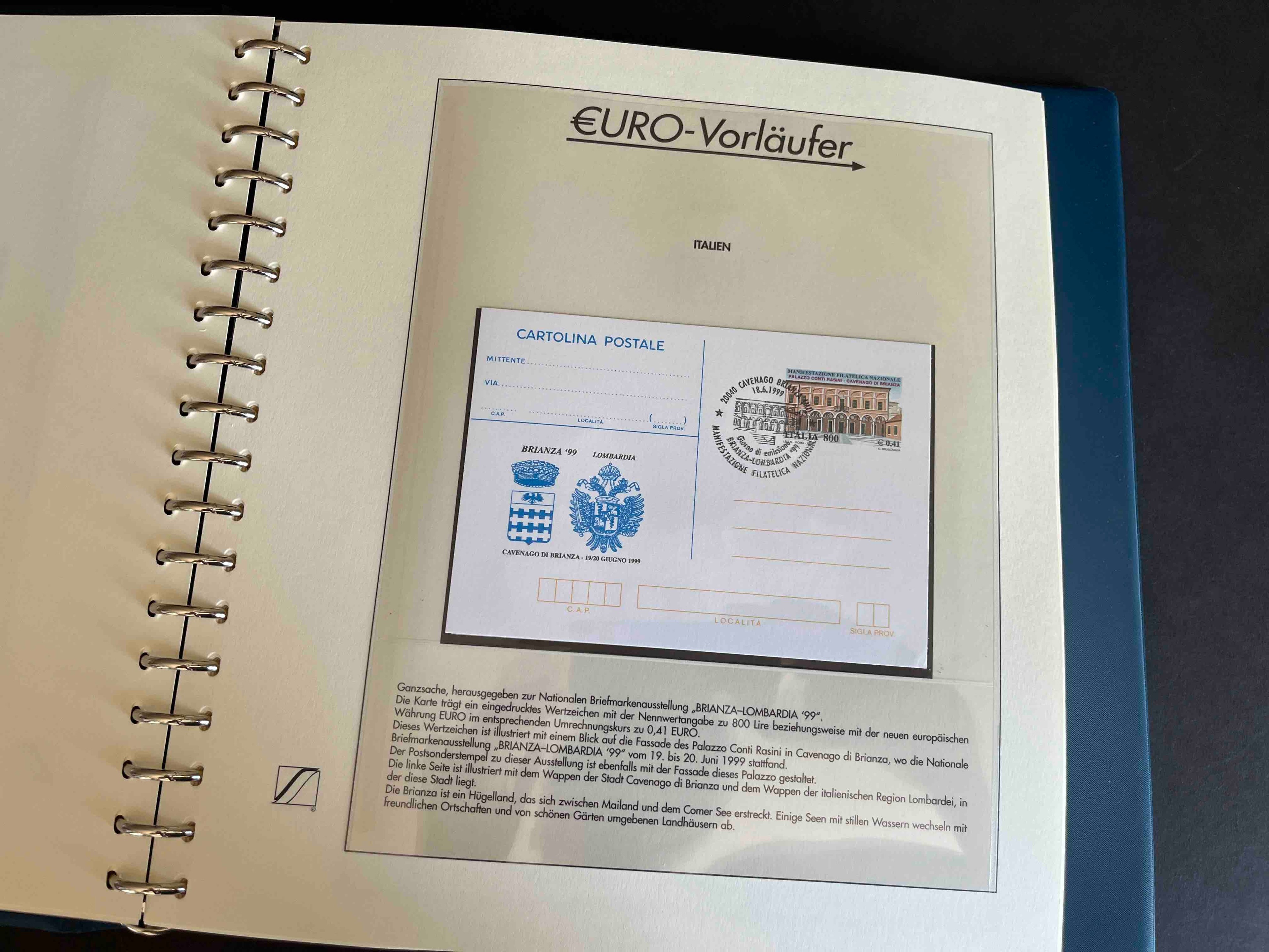LINDNER Briefmarken Album "Euro-Vorläufer" 47 Seiten im Album (