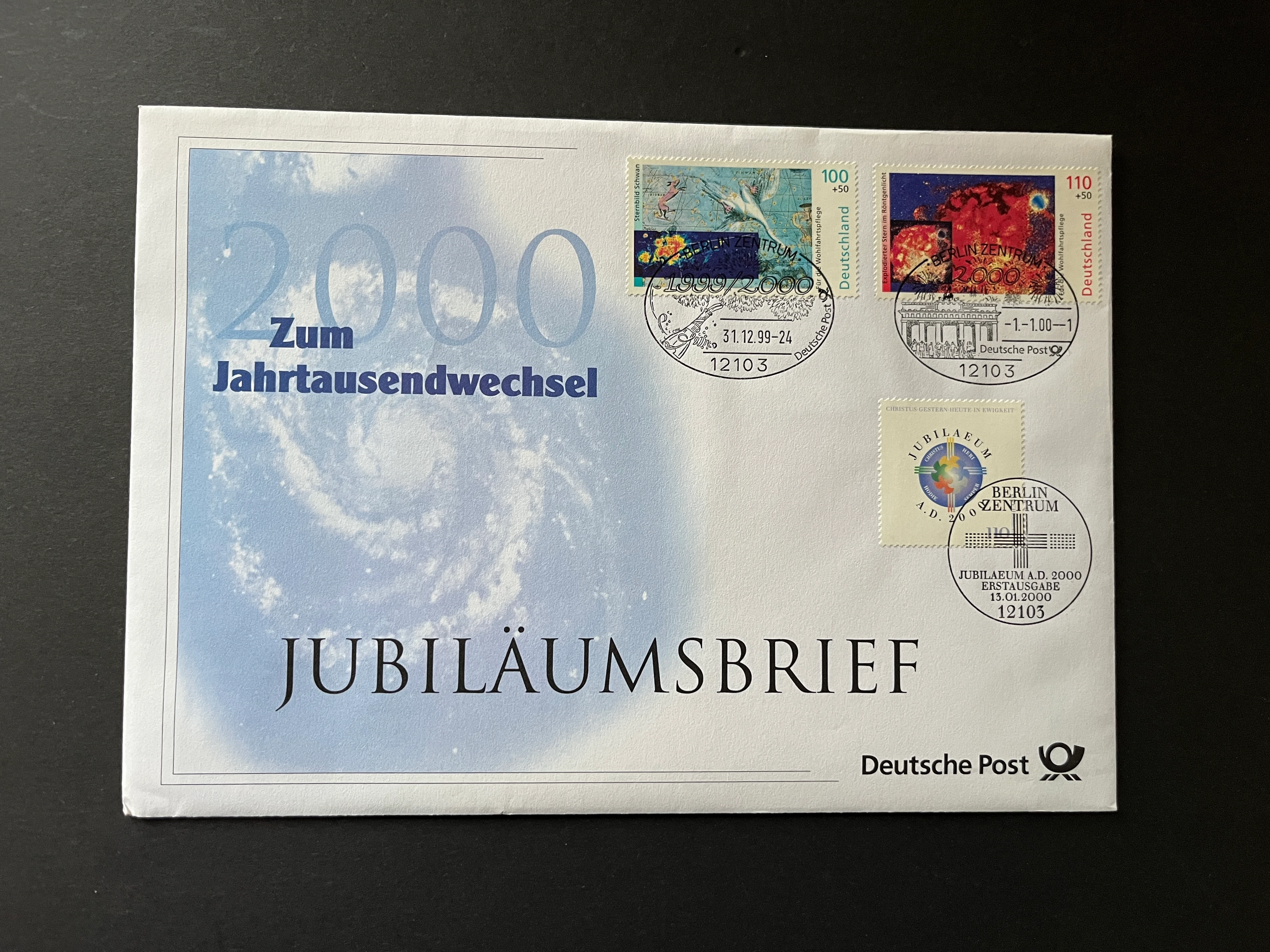 Brief Jubiläumsbrief zum Jahrtausendwechsel 2000 - gestempelt