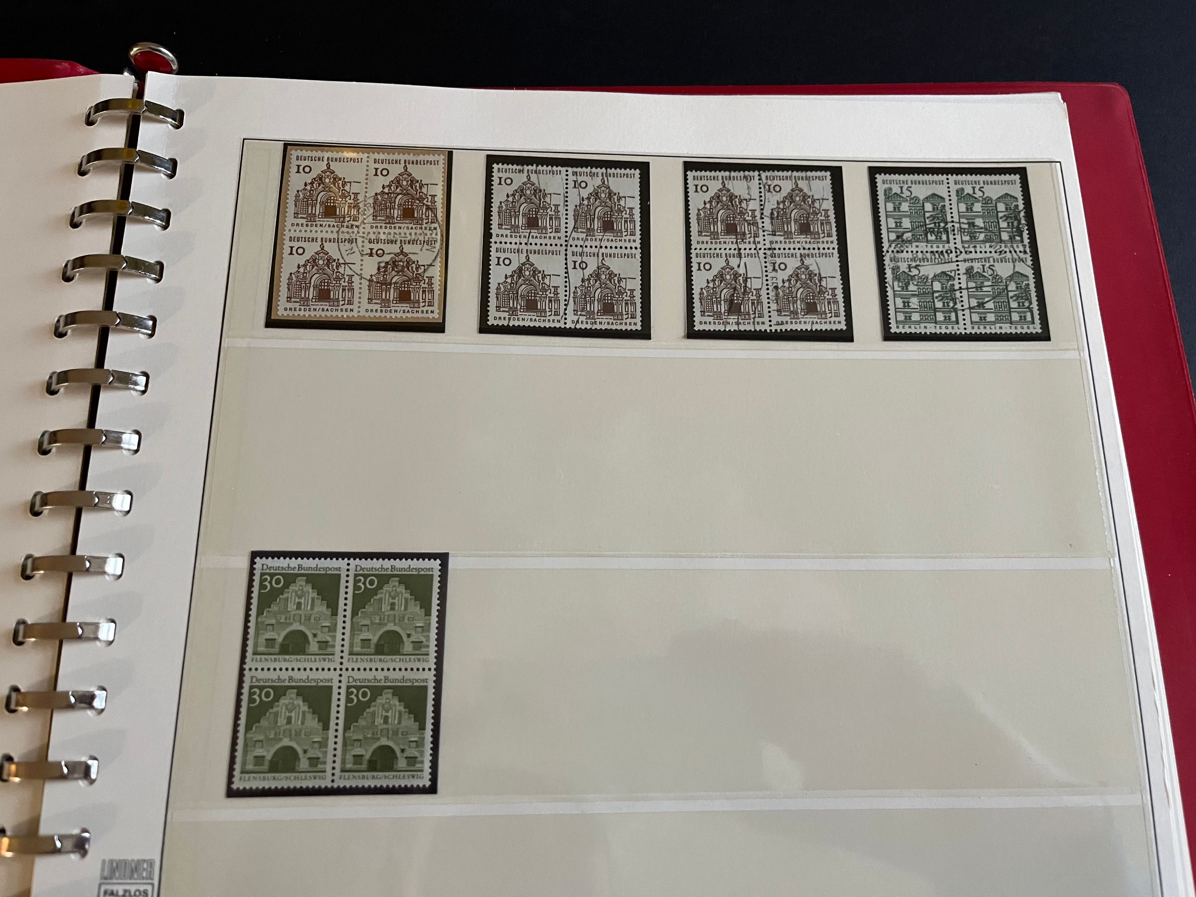 Briefmarken Album "Bundesrepublik BRD" Bogenteile zu Viererblöcken 006