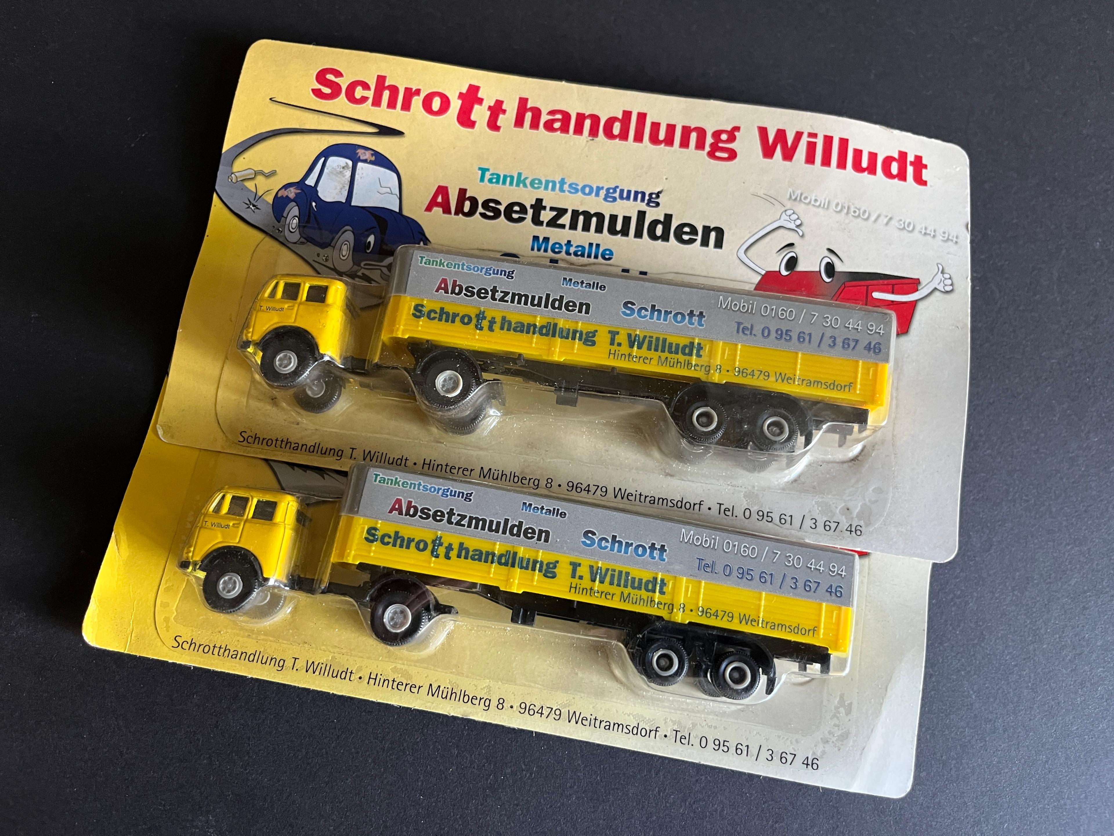 Modellauto LKW Sattelzug 1:87 "Schrotthandlung Willudt - Weitramsdorf"