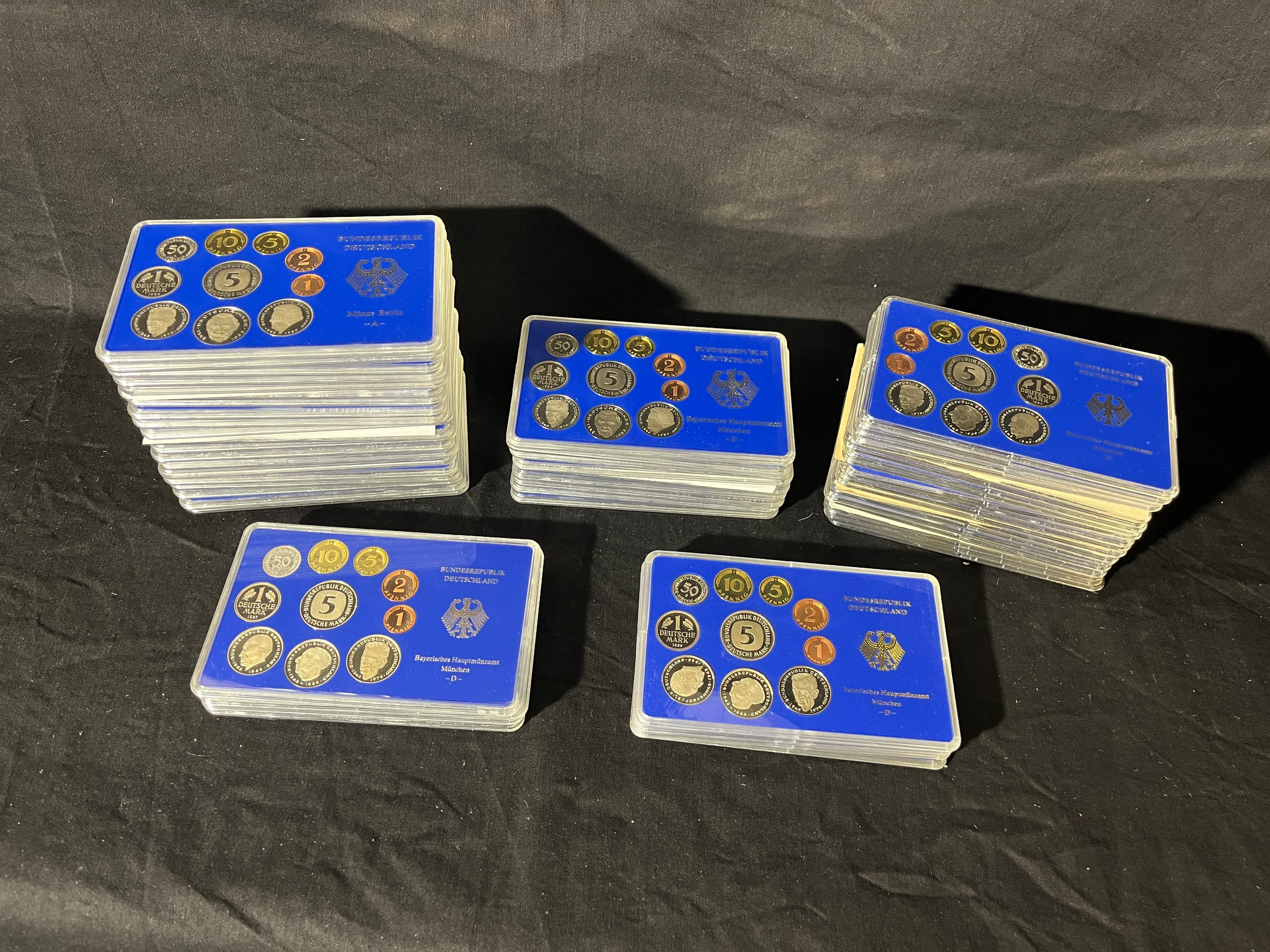 CP071 Umlaufmünzen DM 1980-1995 - alle 5 Prägestätten