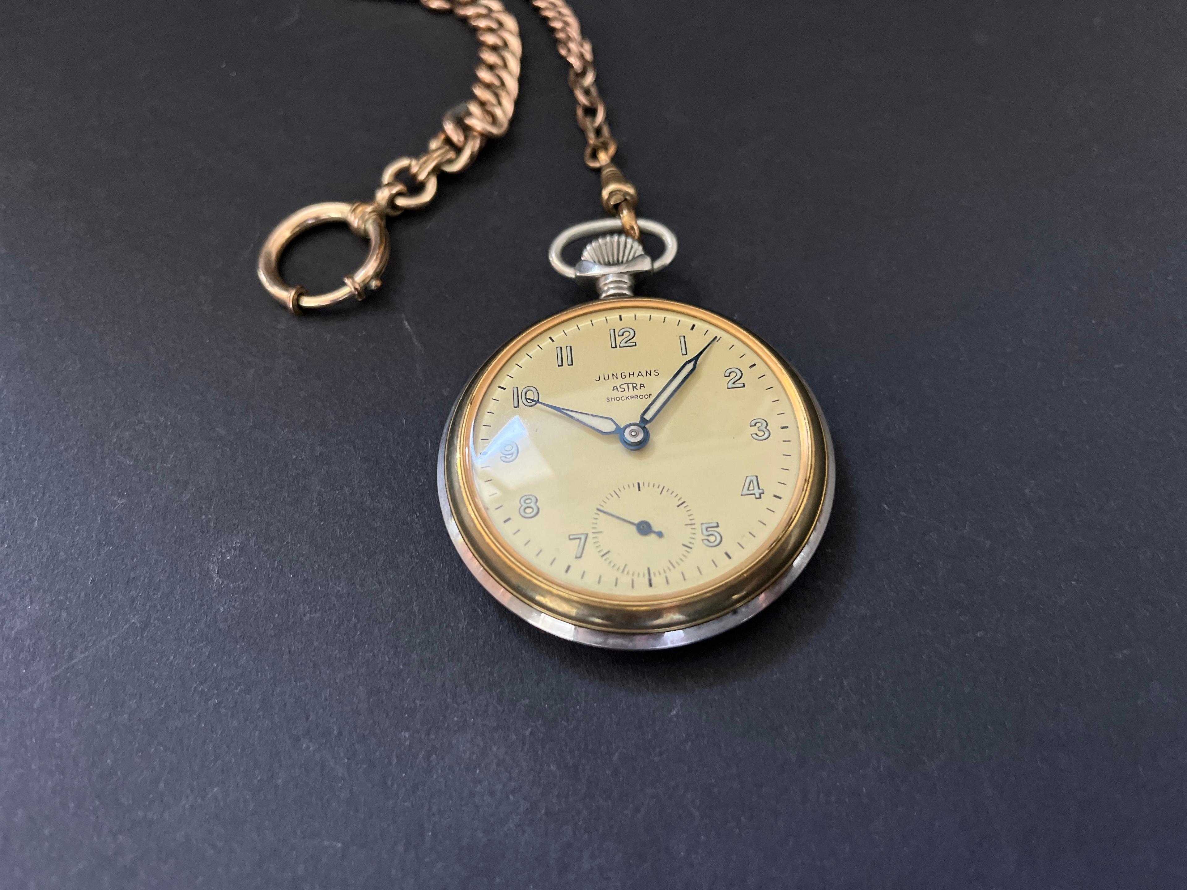 Taschenuhr an Kette JUNGHANS 50er Jahre - ohne Funktion
