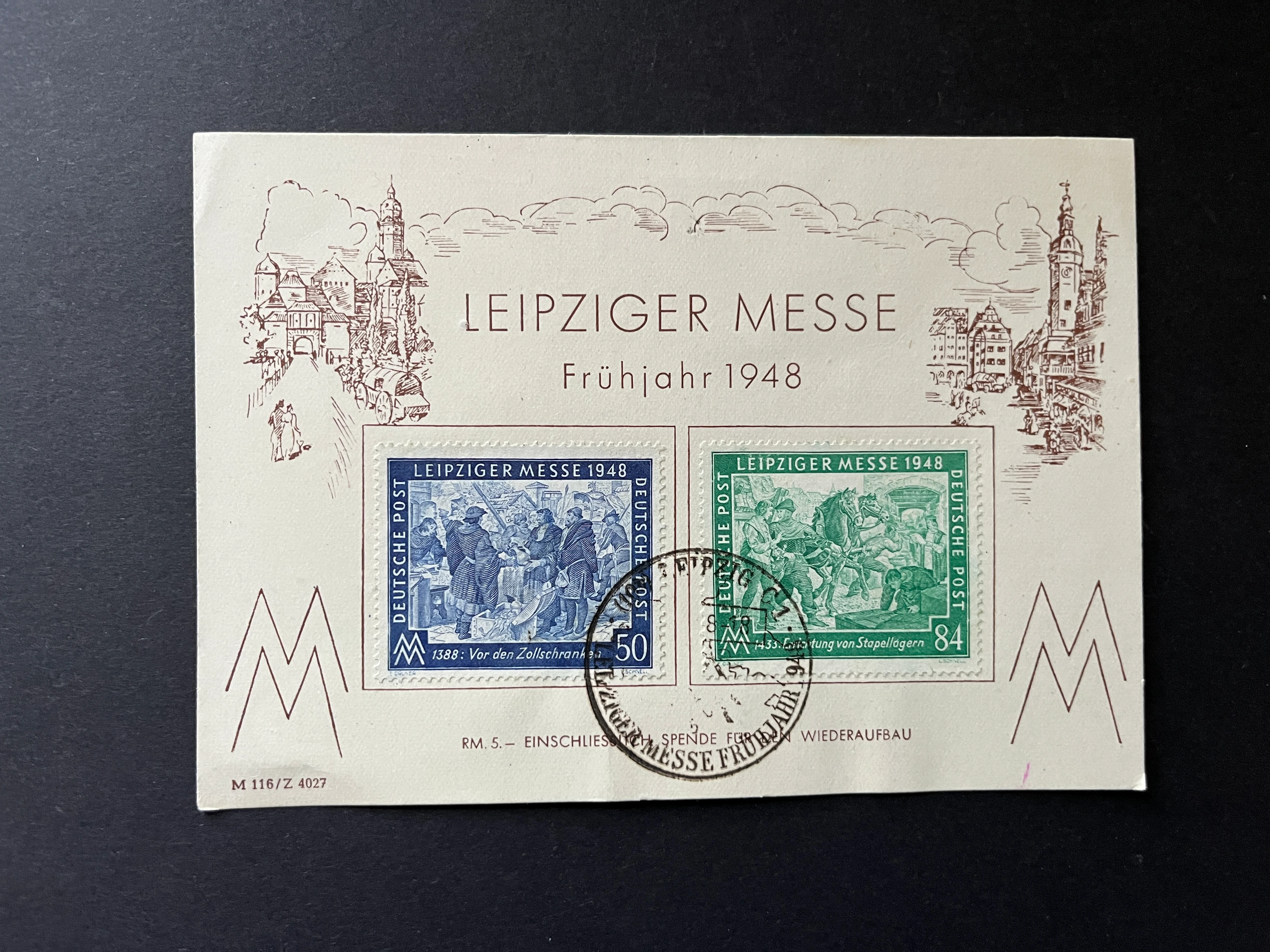 Deutschland unter alliierter Besatzung Schmuckblatt Leipziger Messe 1948