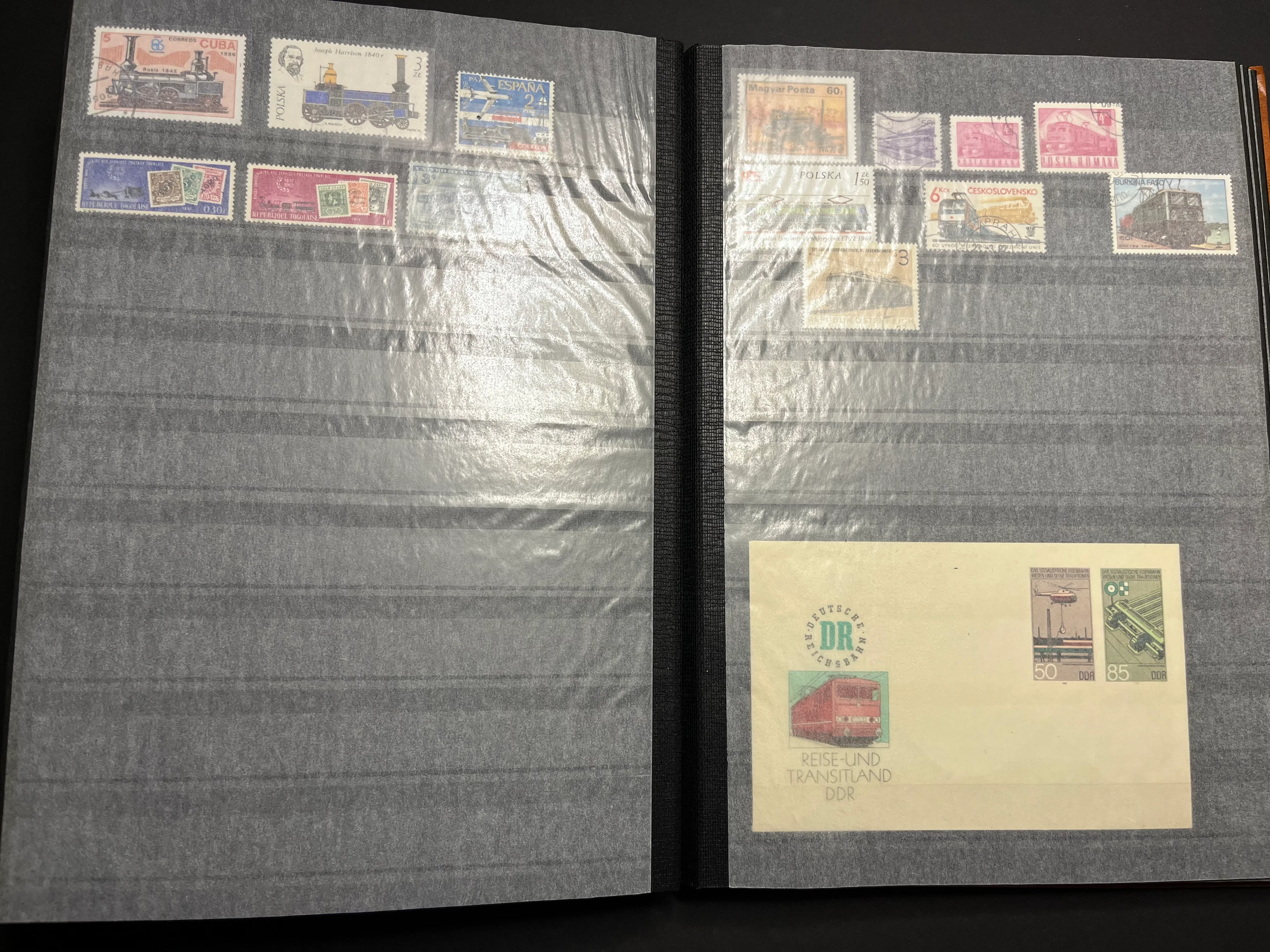 Briefmarken Album Motive Eisenbahn 023