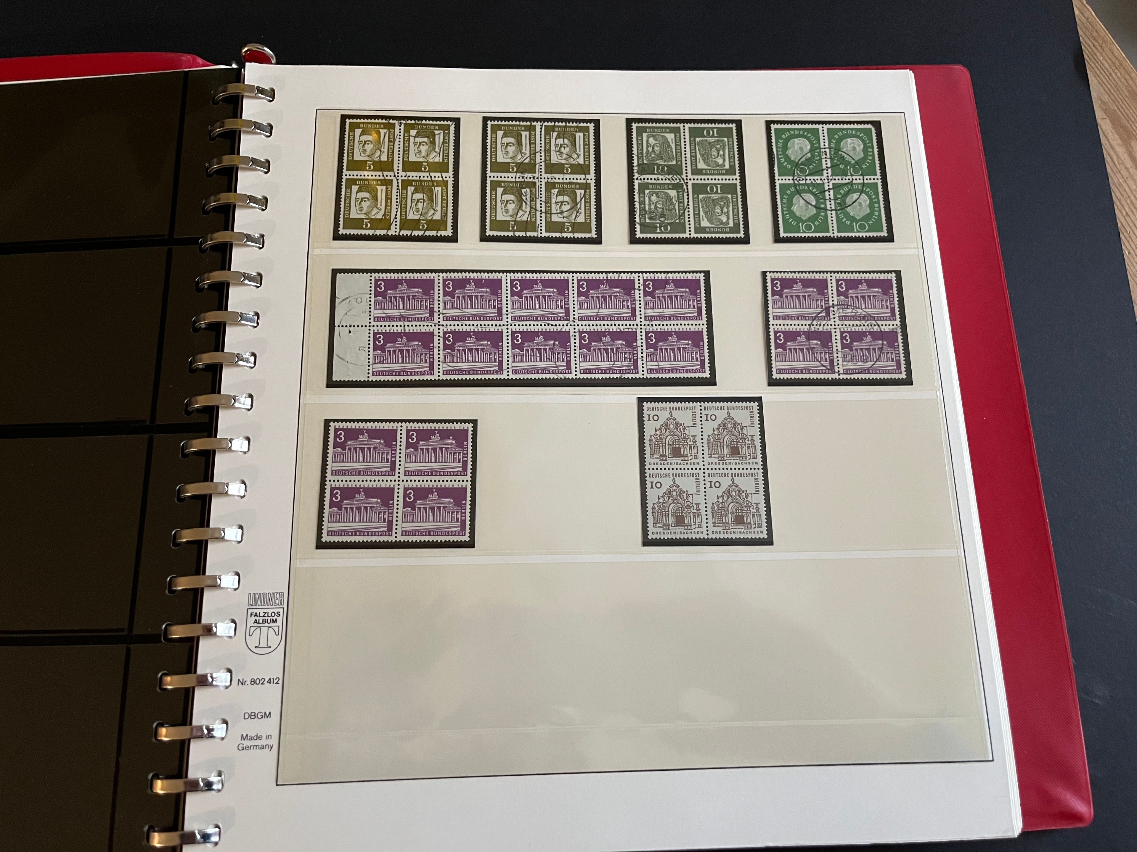 Briefmarken Album "Bundesrepublik BRD" Bogenteile zu Viererblöcken 006