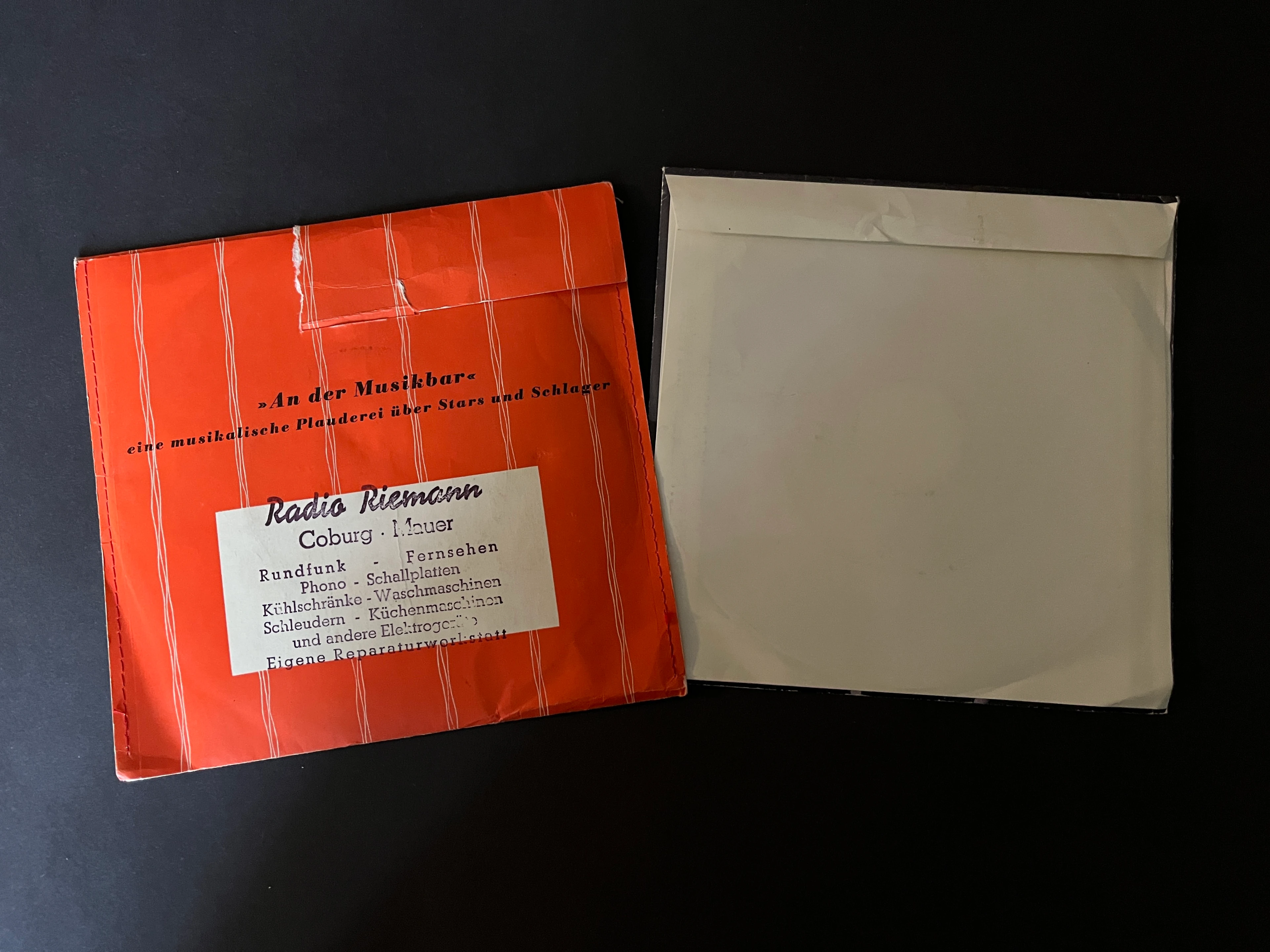 3x Werbesingle aus den 50er Jahren in Papierschuber Schuhaus Coburg