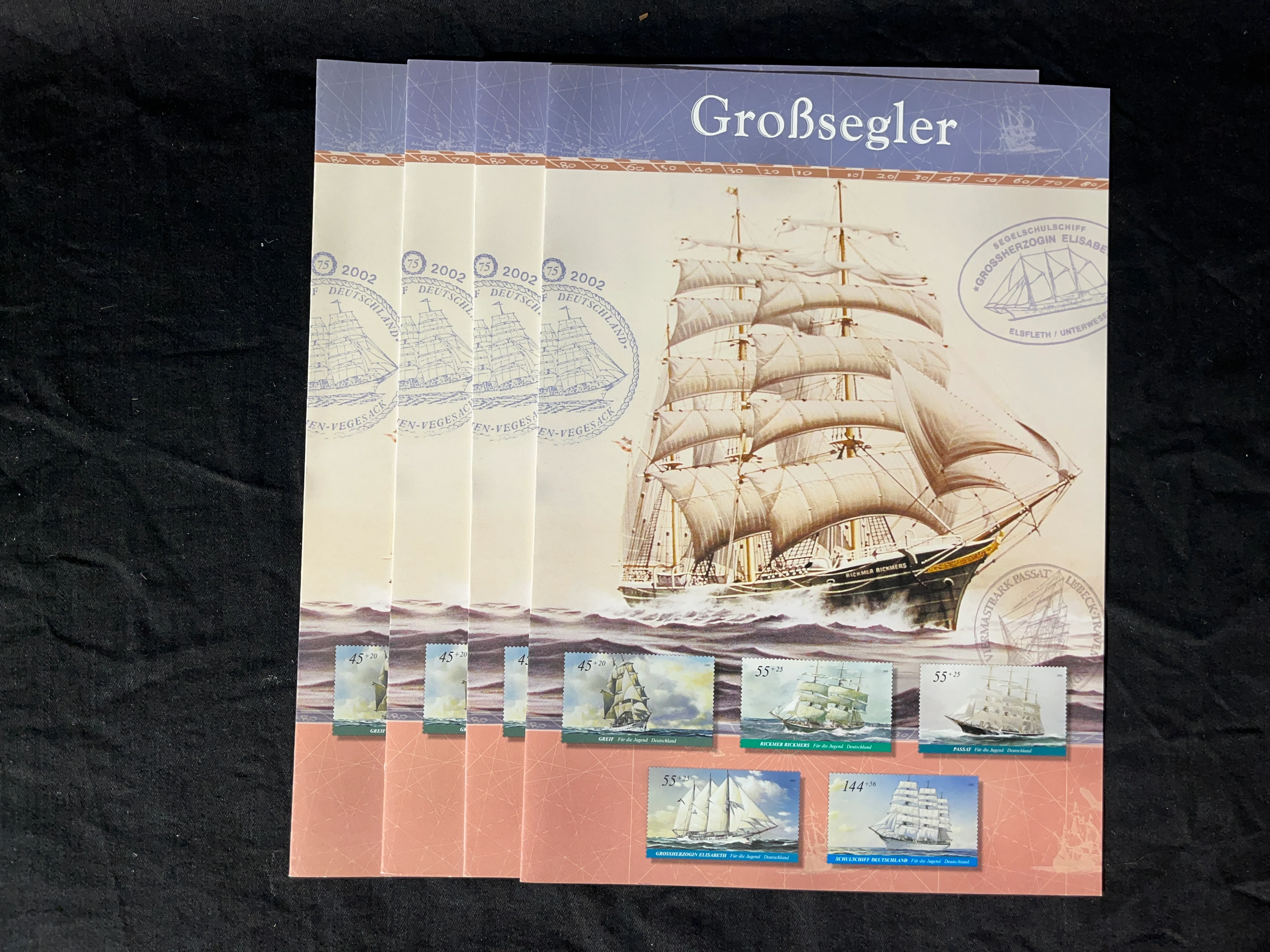 Sonderpostwertzeichen Faltkarte 2005 "Großsegler"