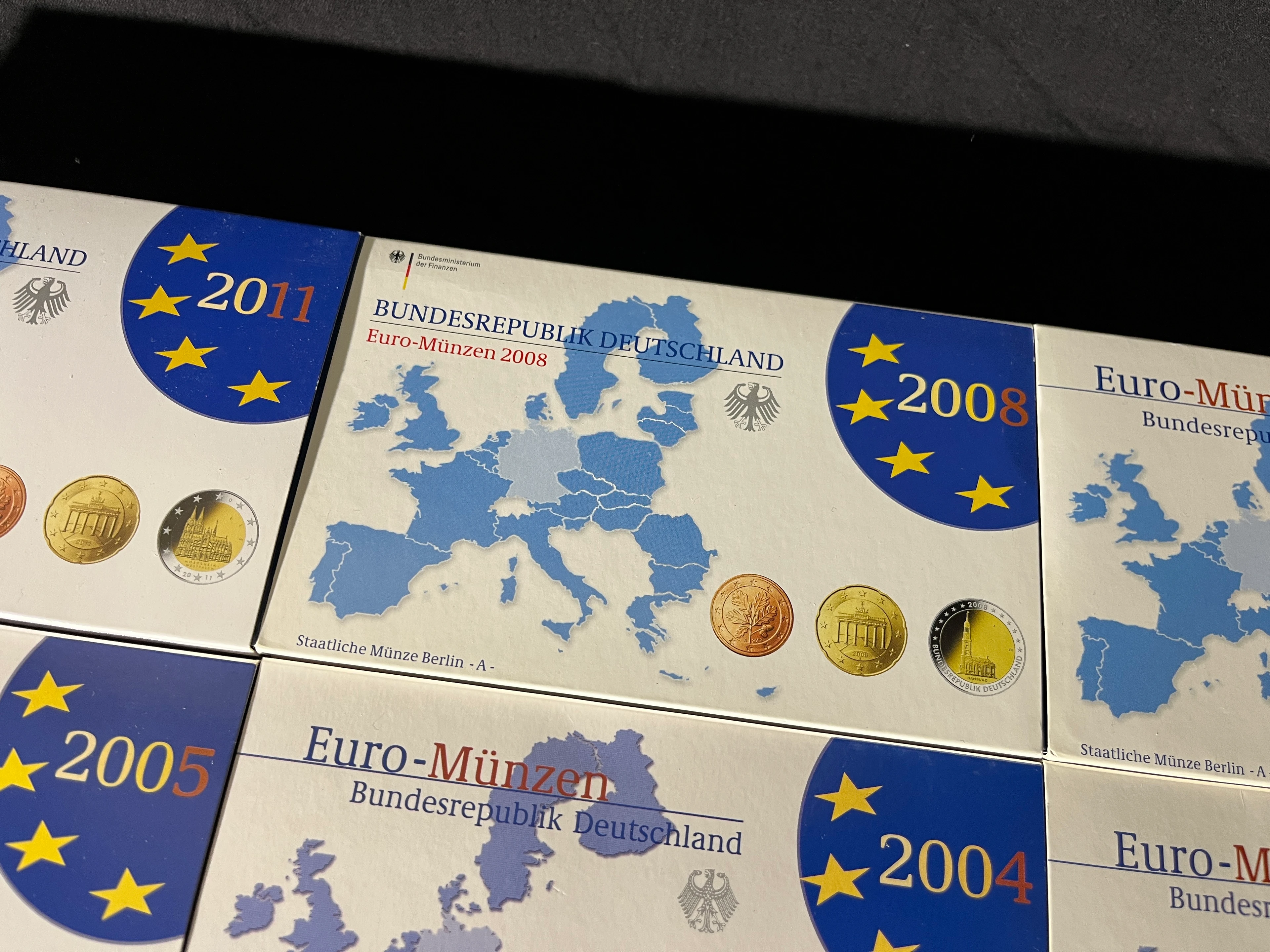 CP069 Umlaufmünzen EURO 2002-08 und 2011 - alle 5 Prägestätten