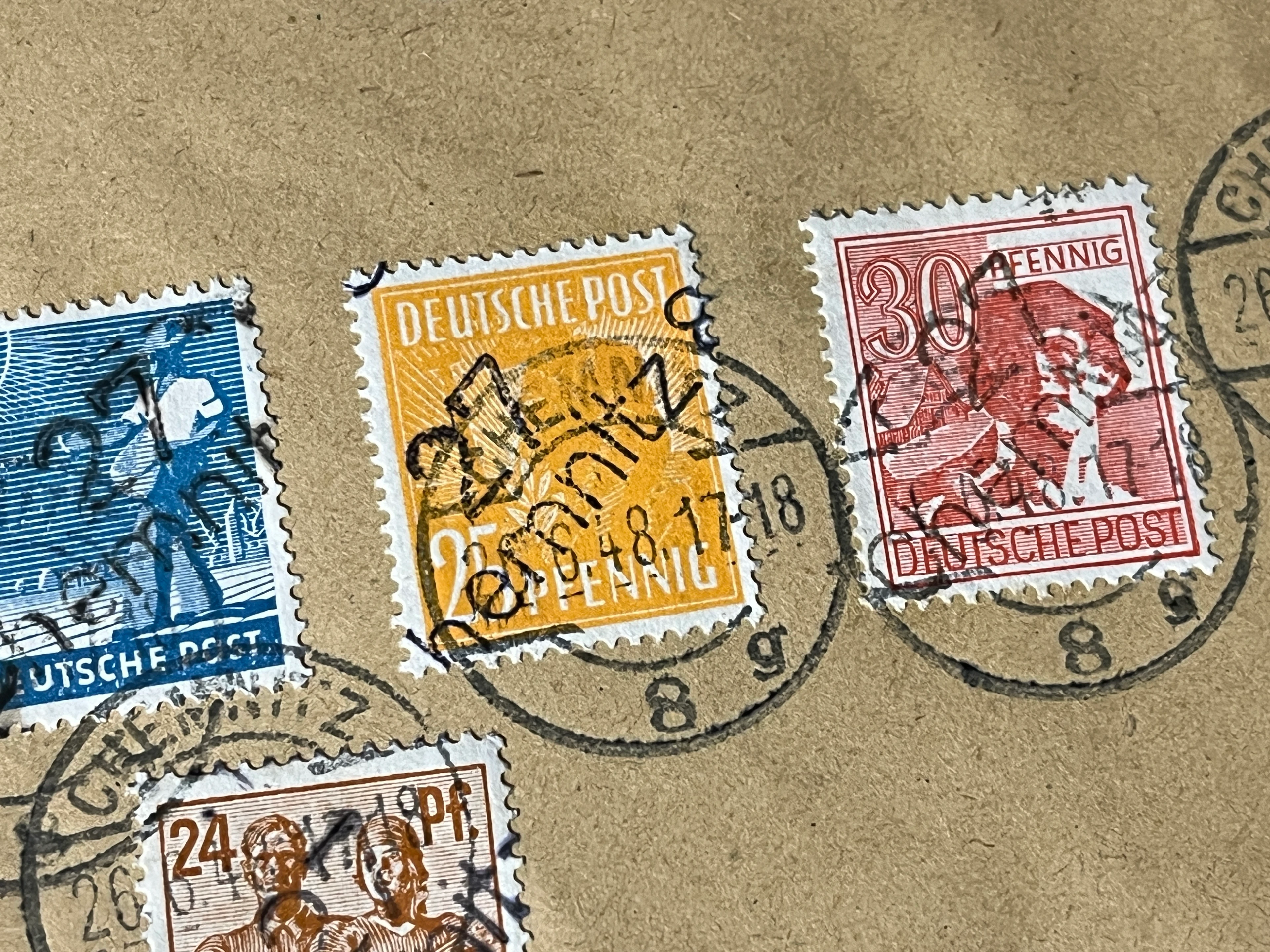 Alliierte Besetzung - sowjetische Zone Kontrollausgabe Bezirksstempel #27 Chemnitz Satz gestempelt 