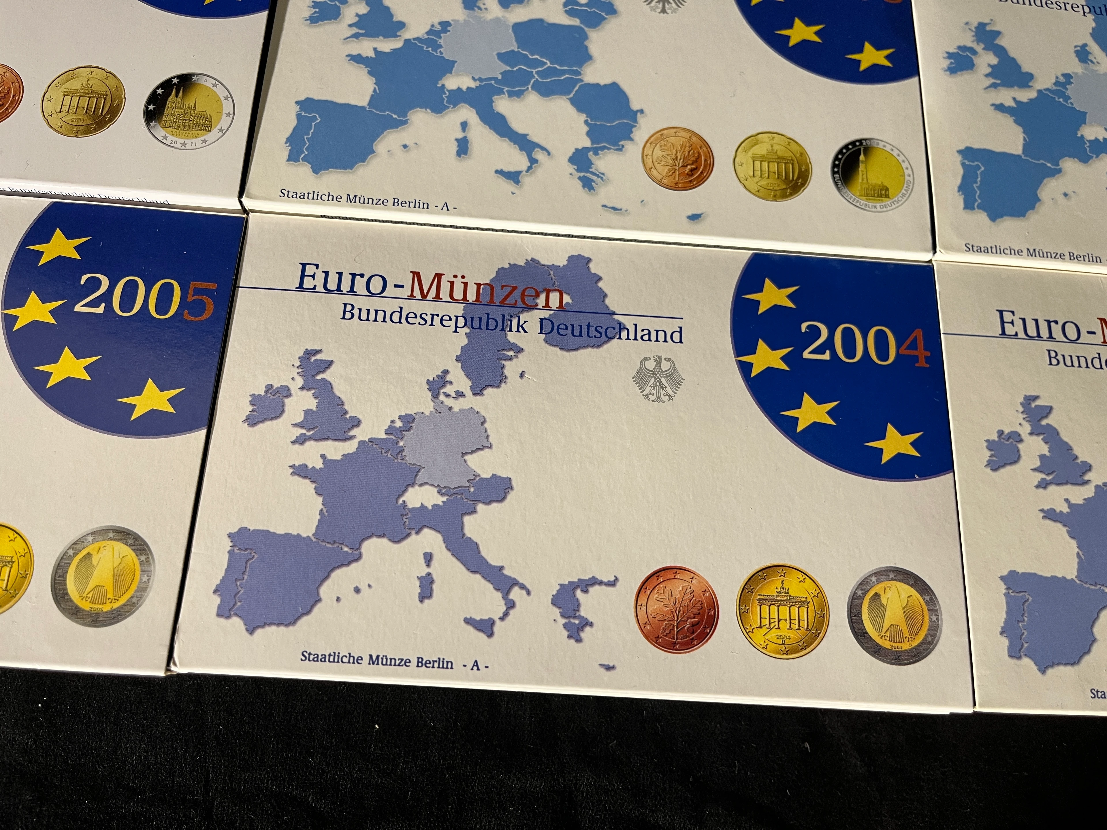 CP069 Umlaufmünzen EURO 2002-08 und 2011 - alle 5 Prägestätten
