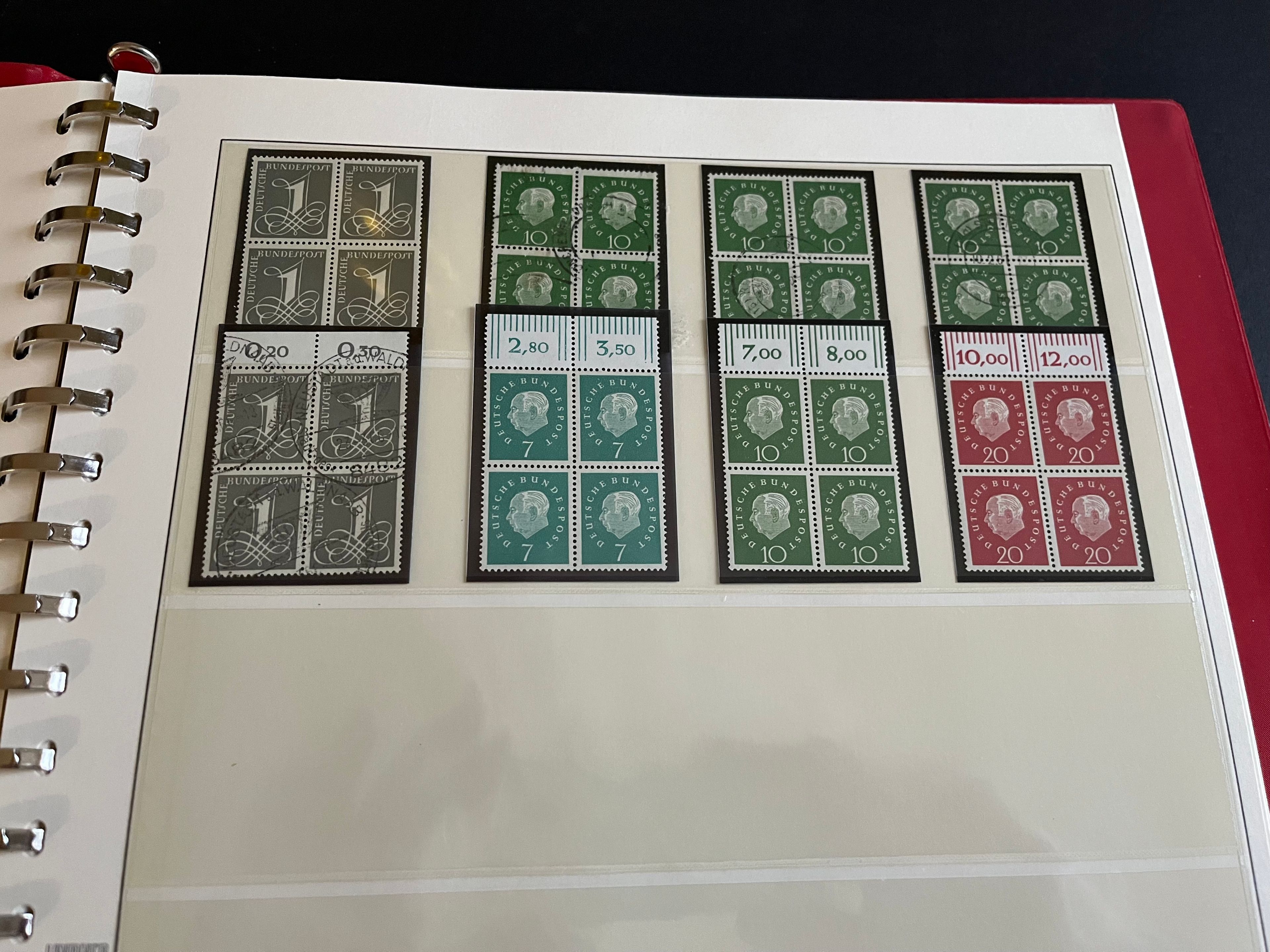 Briefmarken Album "Bundesrepublik BRD" Bogenteile zu Viererblöcken 006