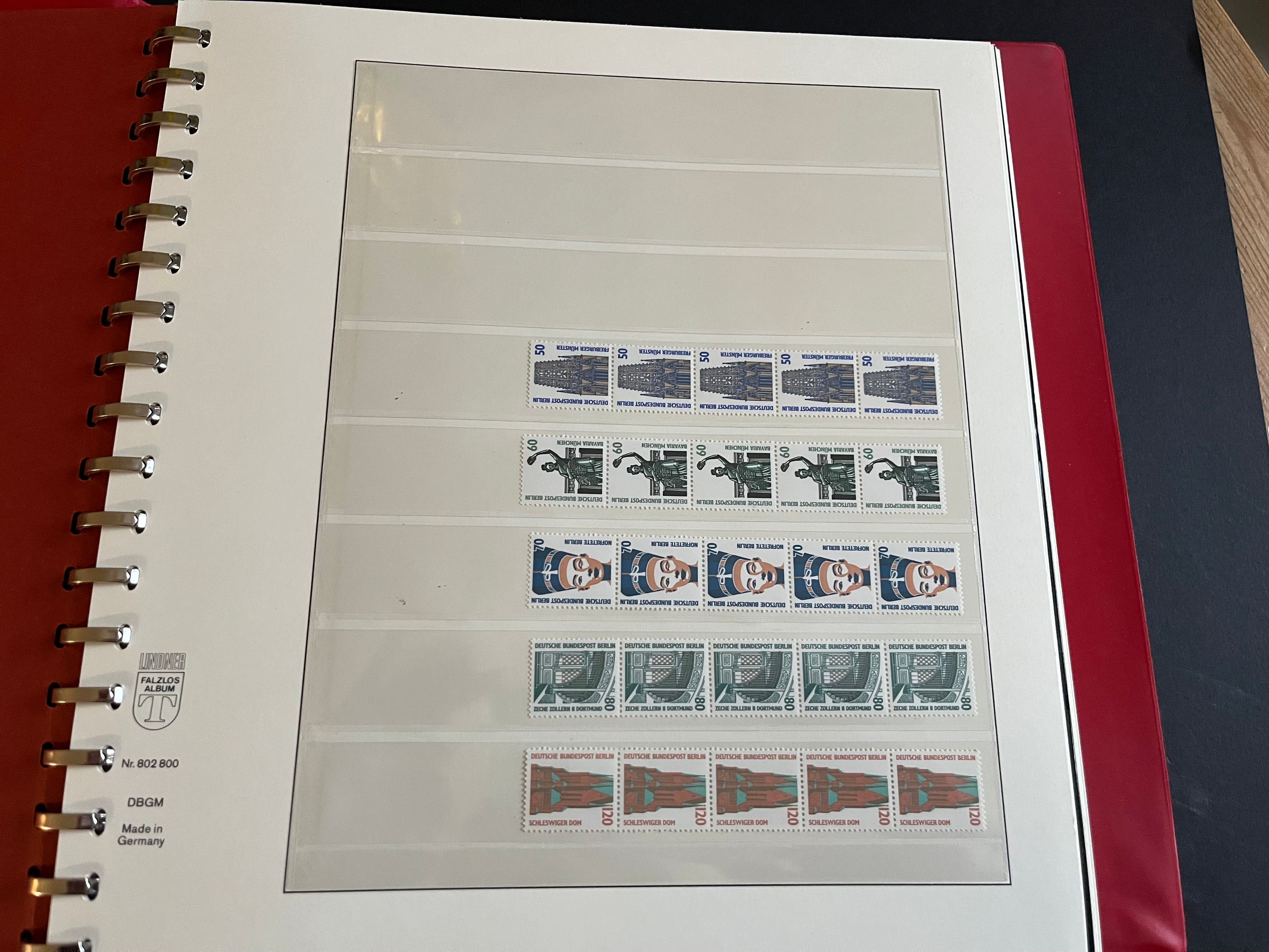 Briefmarken Album "Bundesrepublik BRD" Bogenteile zu Viererblöcken 006