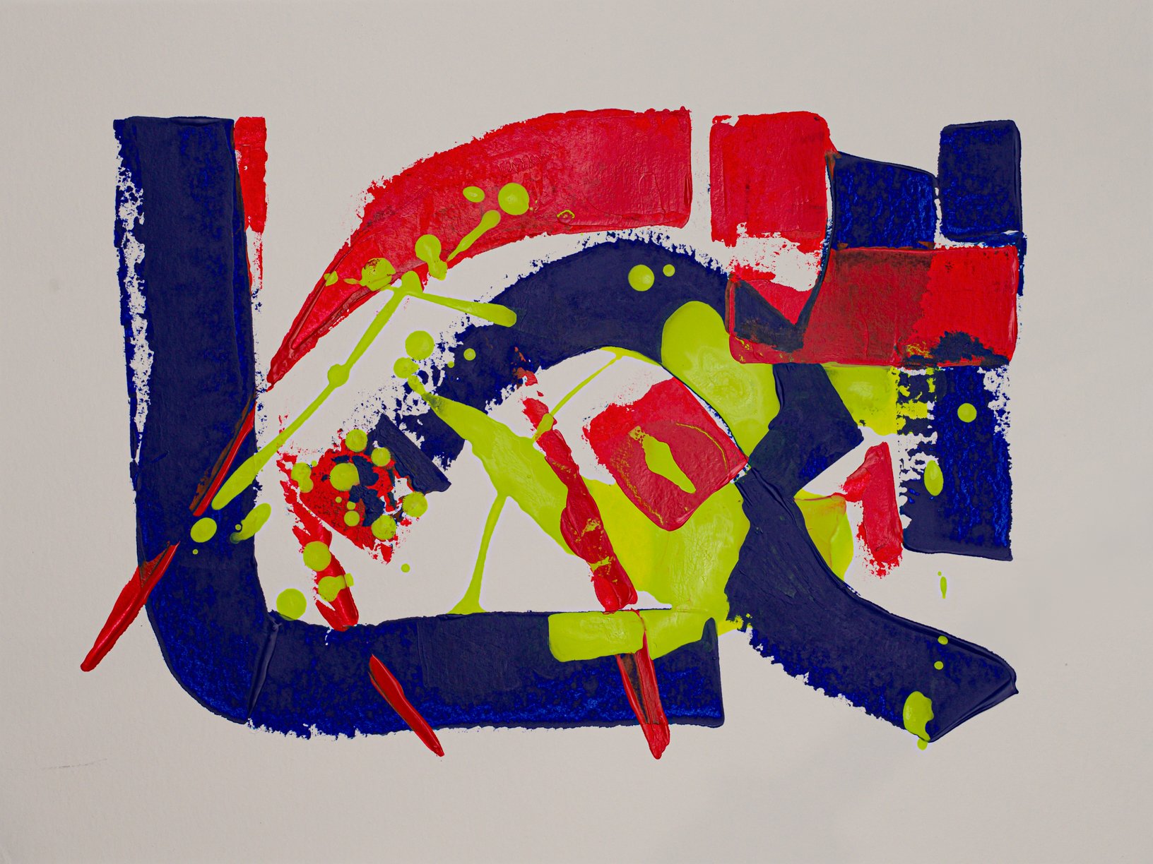 Original Abstract Acrylic Painting on Paper - 30x40 cm